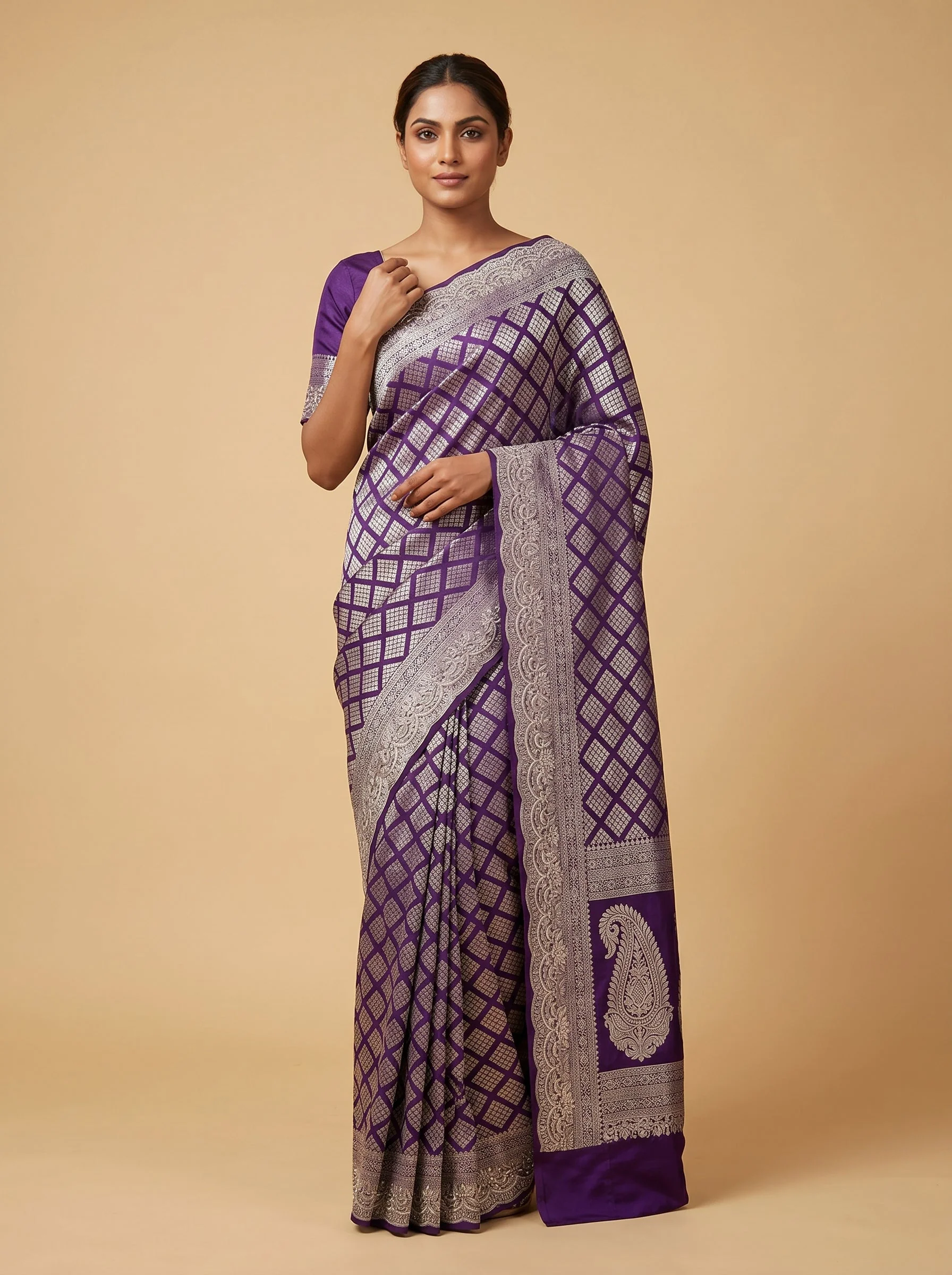Purple Regal Tint Embroidered Saree