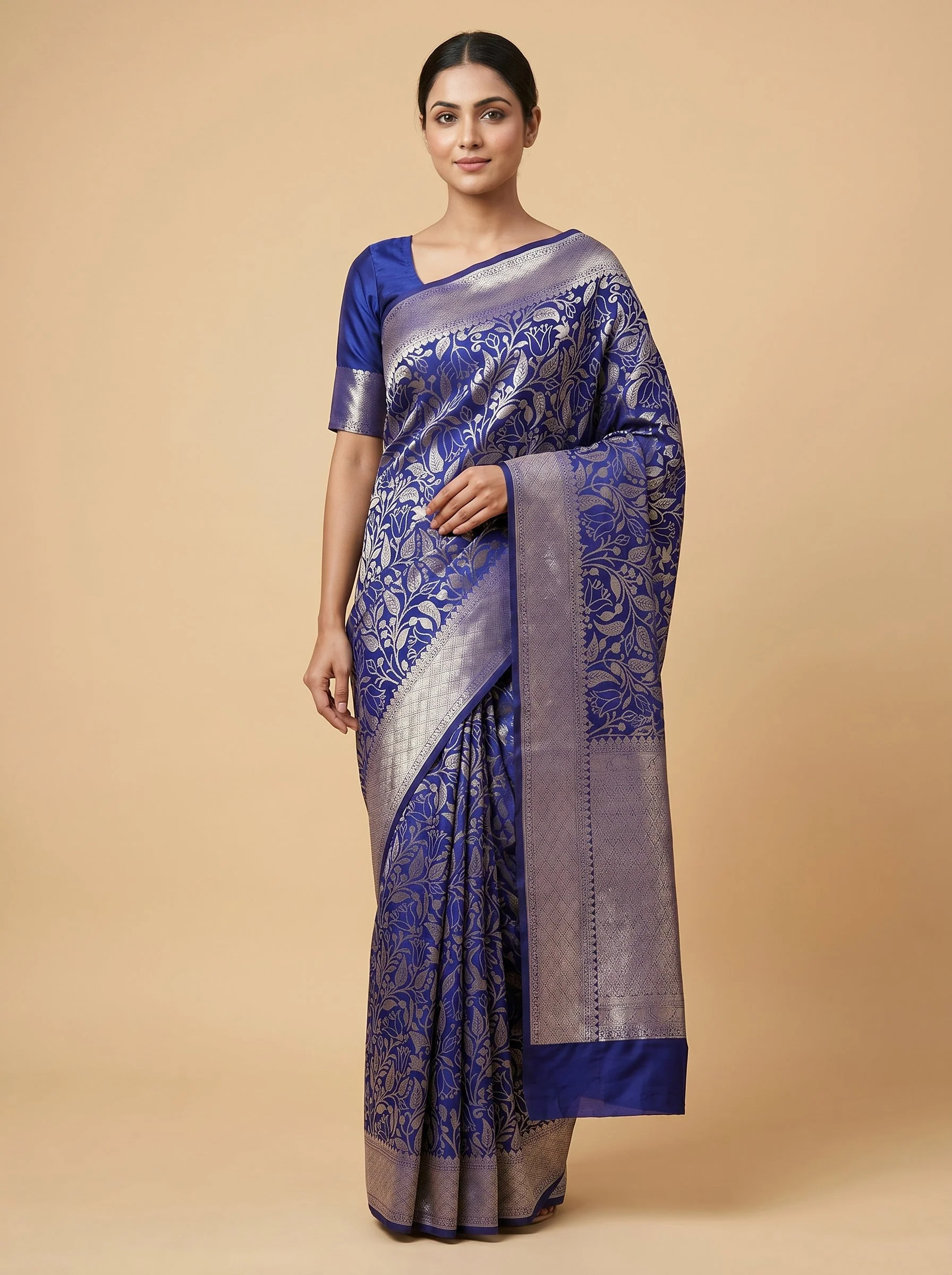Purple Royal Drift Handloom Saree