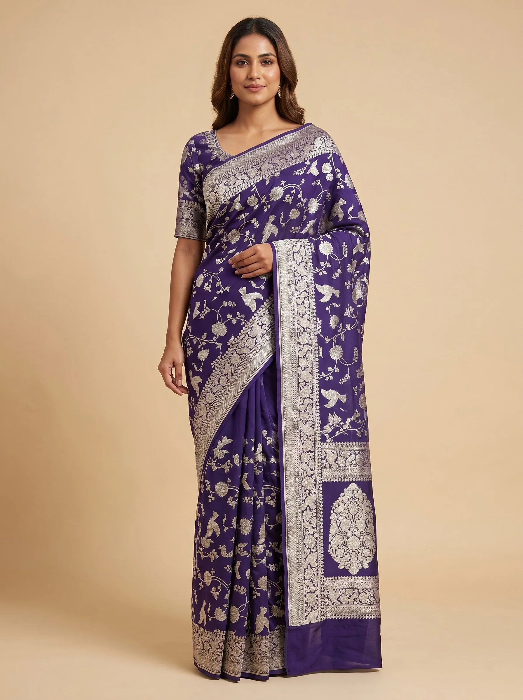 Purple Royal Loom Handloom Saree