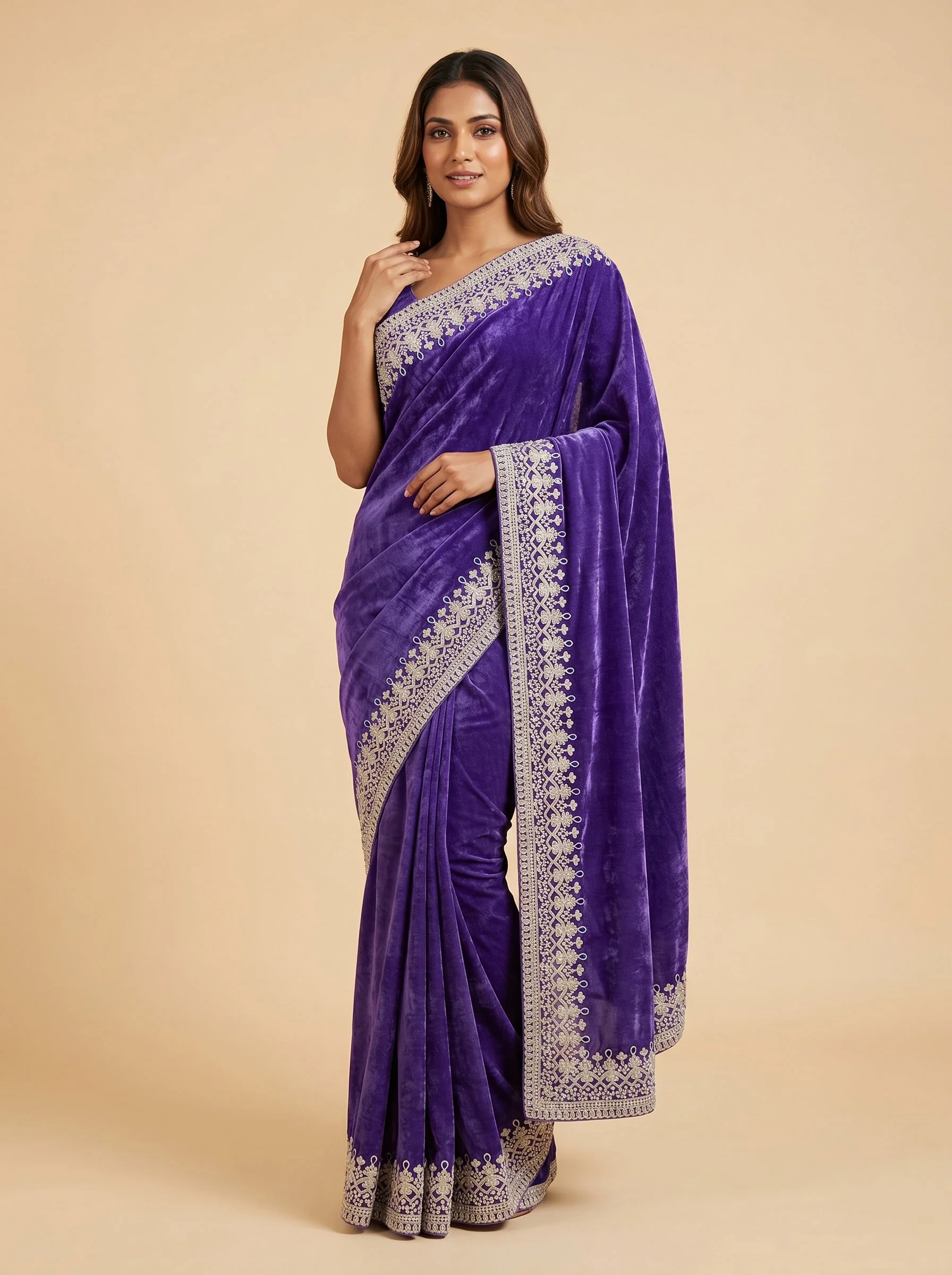 Purple Royal Ornamentation Saree
