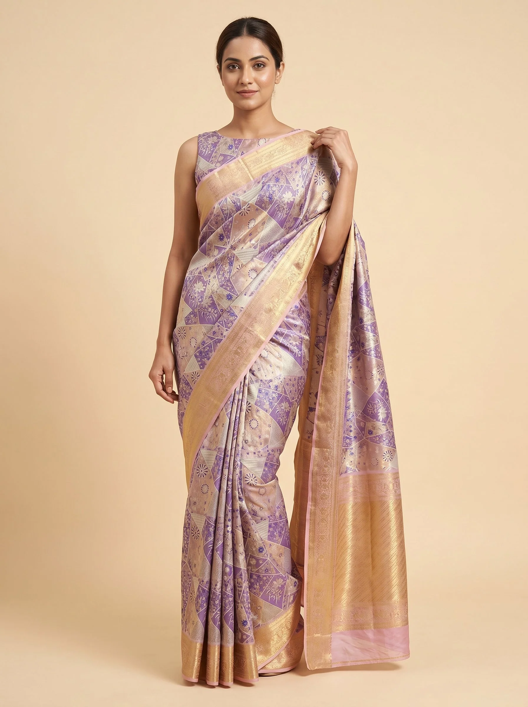 Purple Velvet Glow Handloom Saree