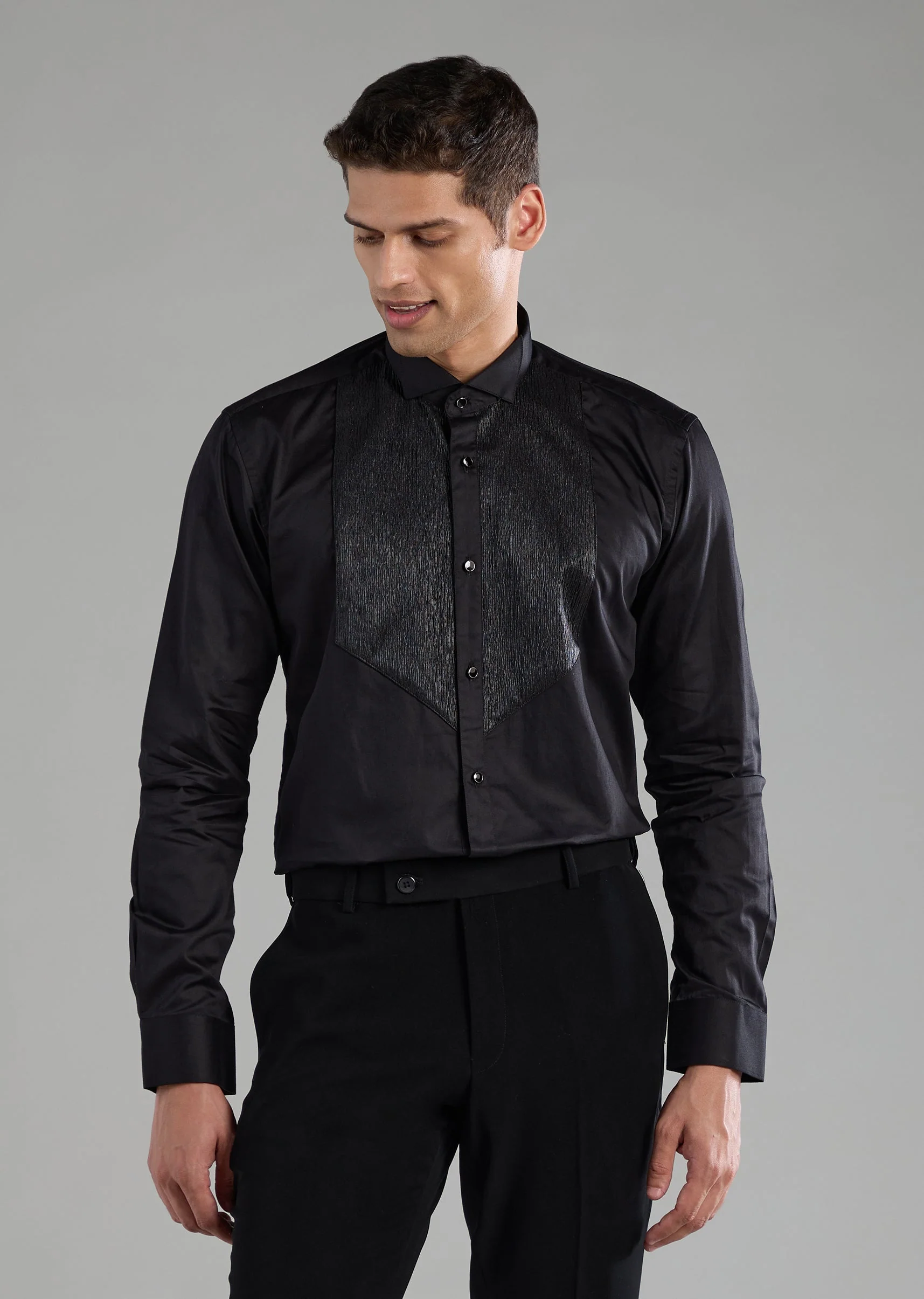 Purple Velvet Stone Embellished Tuxedo Set with Bow Tie - Image 6