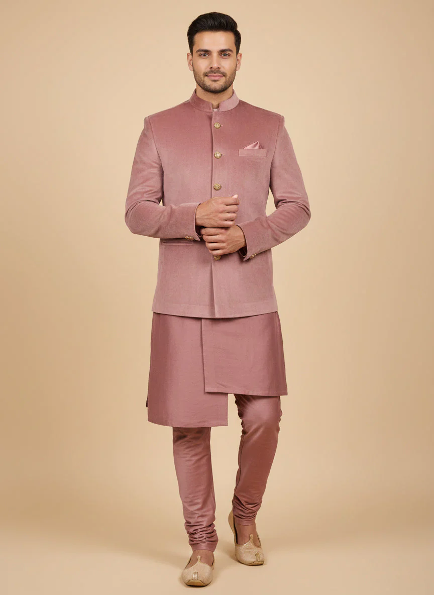 Radiant Pink Jacket Kurta Set - Image 2