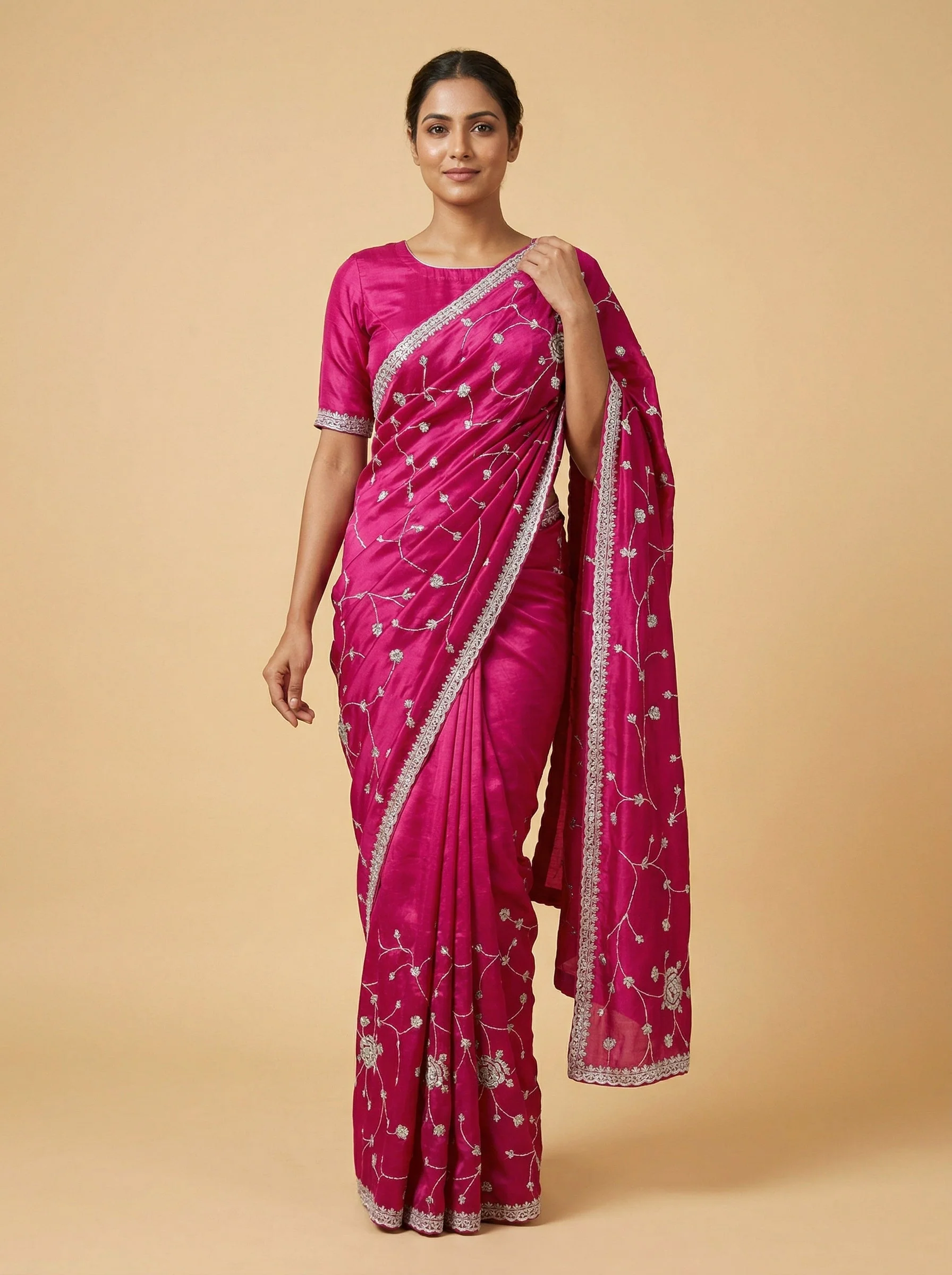 Radiant Rani Embroidered Saree