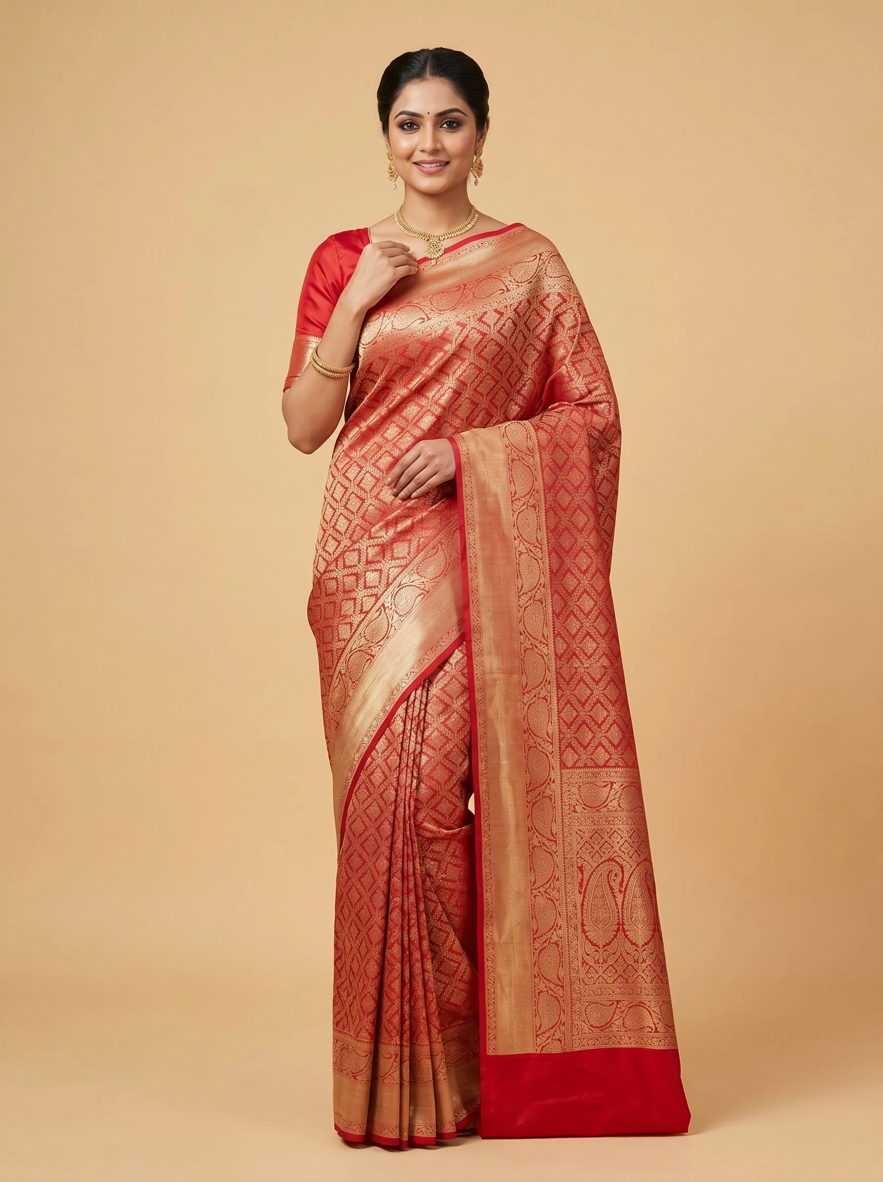 Radiant Red Classic Saree