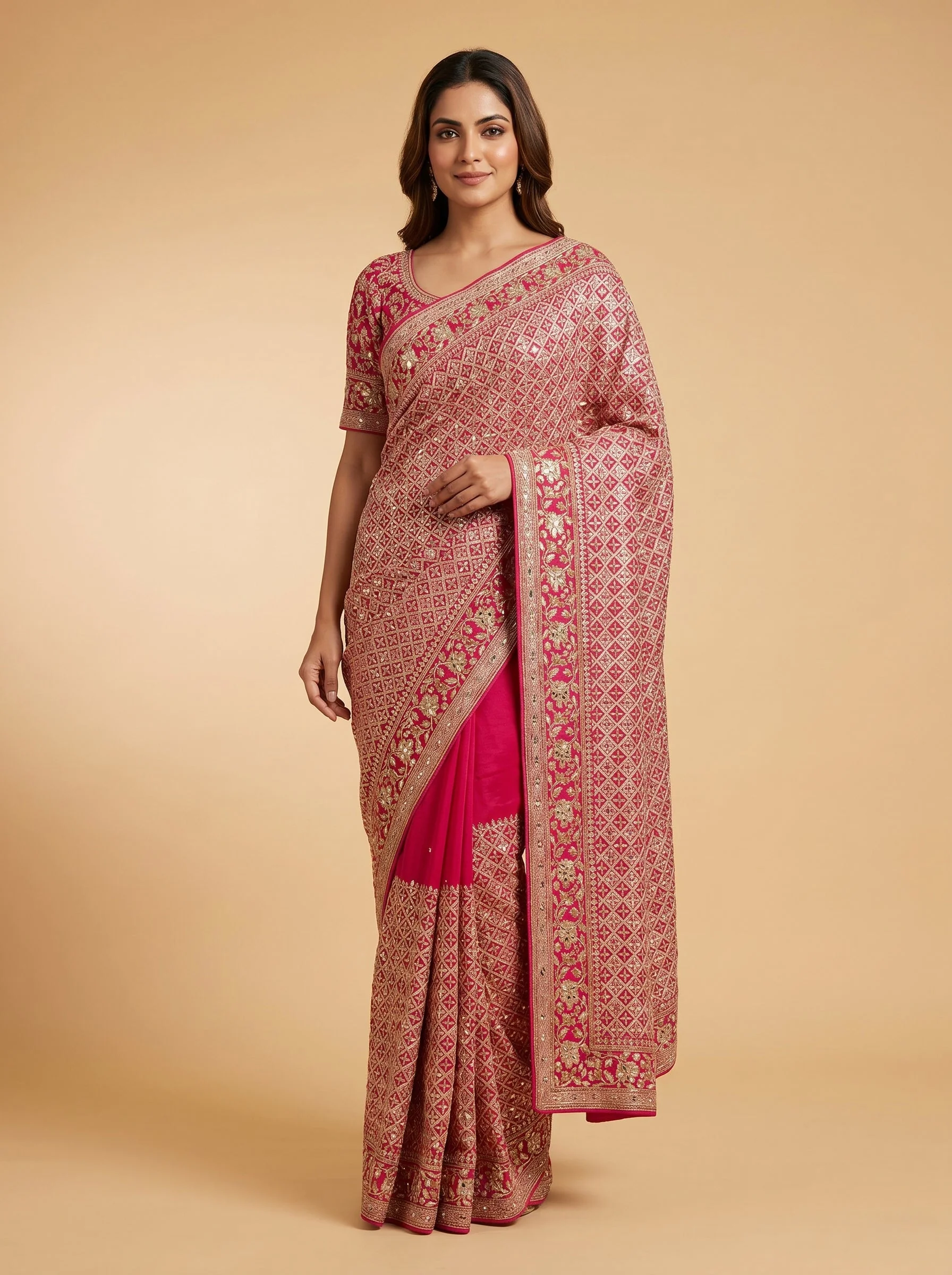 Rain Pink Glow Saree