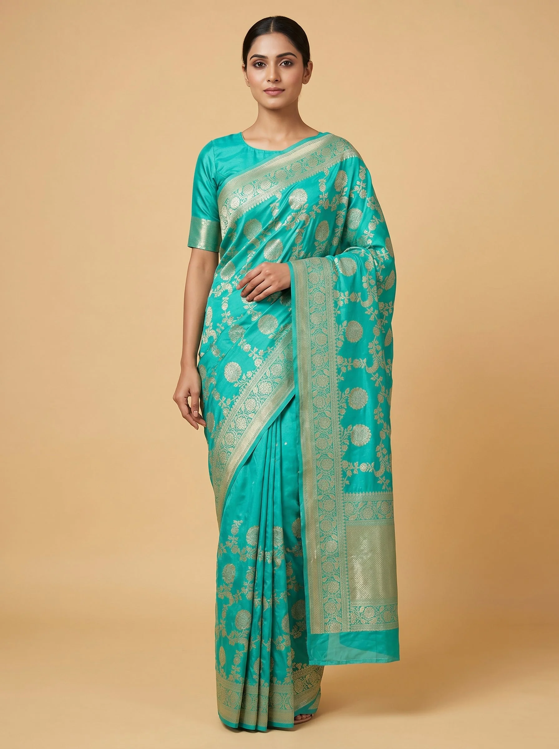 Rama Blue Serene Flow Handloom Saree