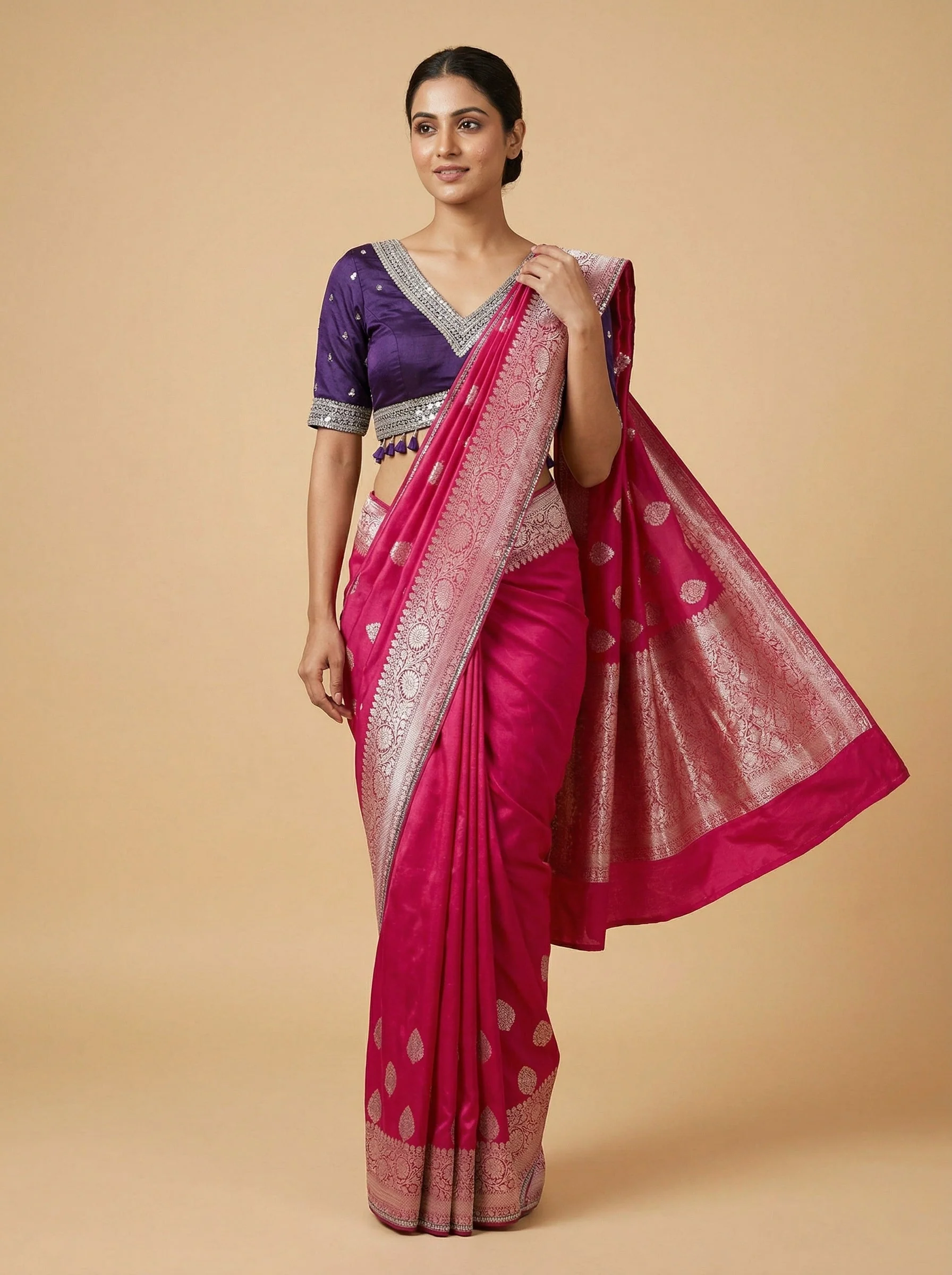 Rani Crafted Embroidered Saree