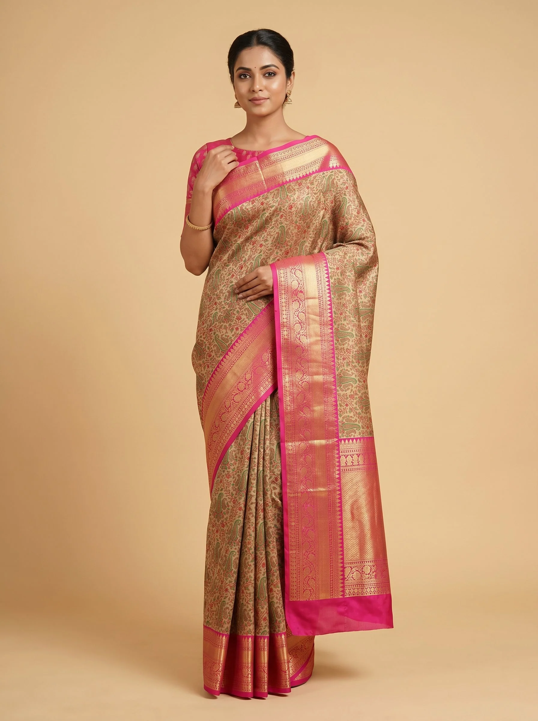 Rani Gold Dual Tone Handloom Saree