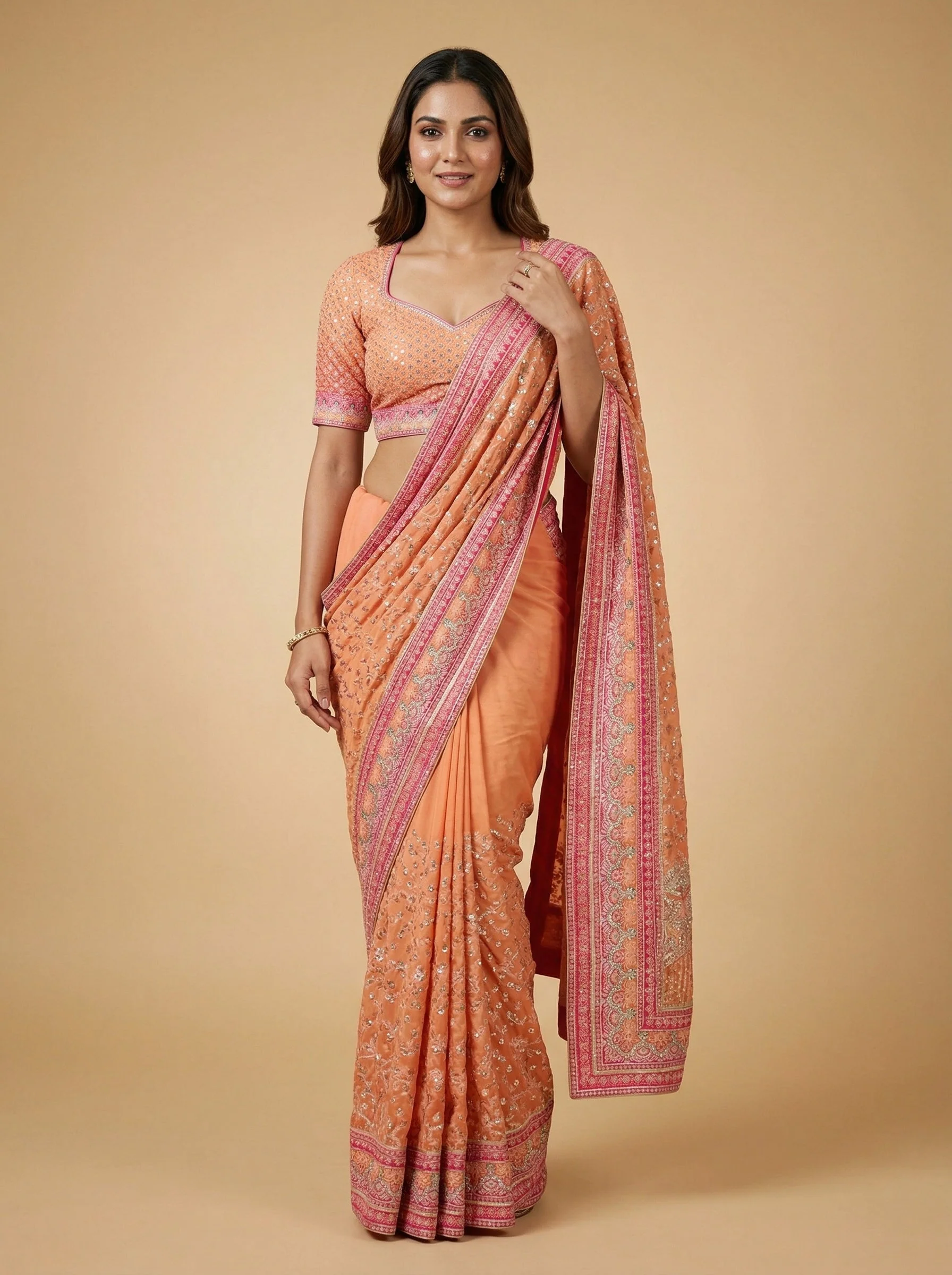 Rani Grand Embroidered Saree