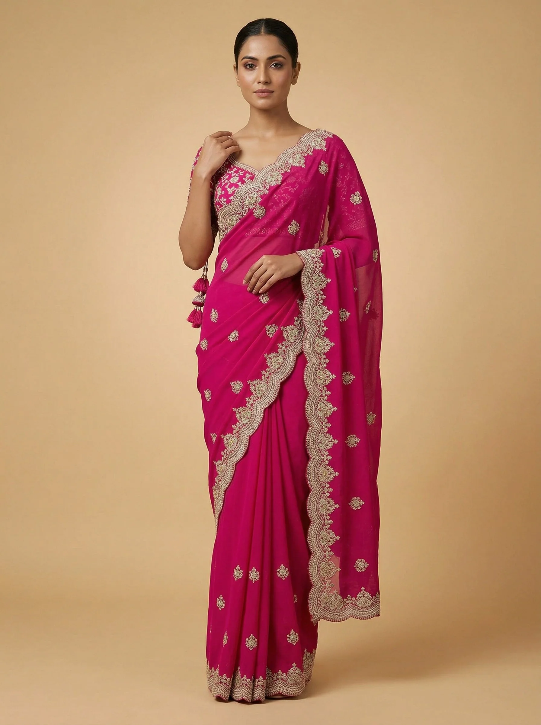Rani Luxe Embroidered Saree
