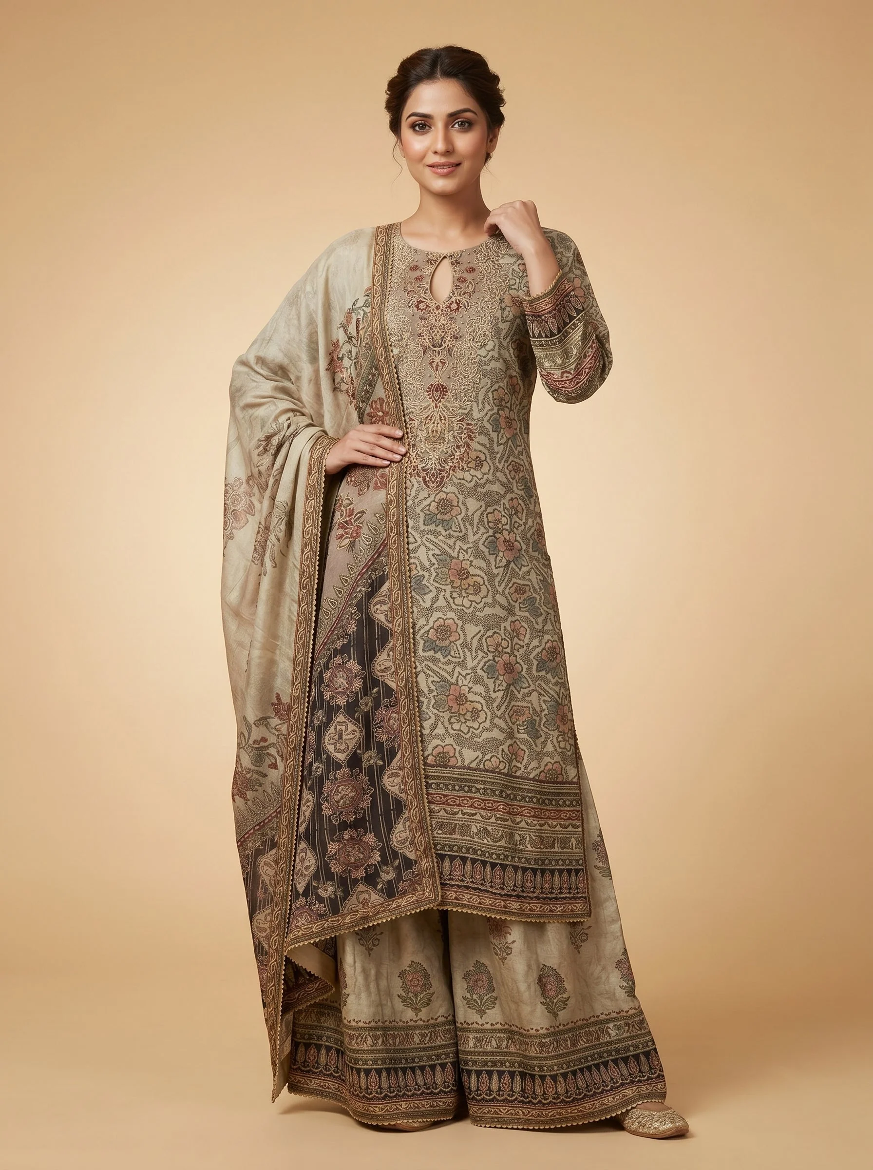 Rani Organza Embroidered Palazzo Set