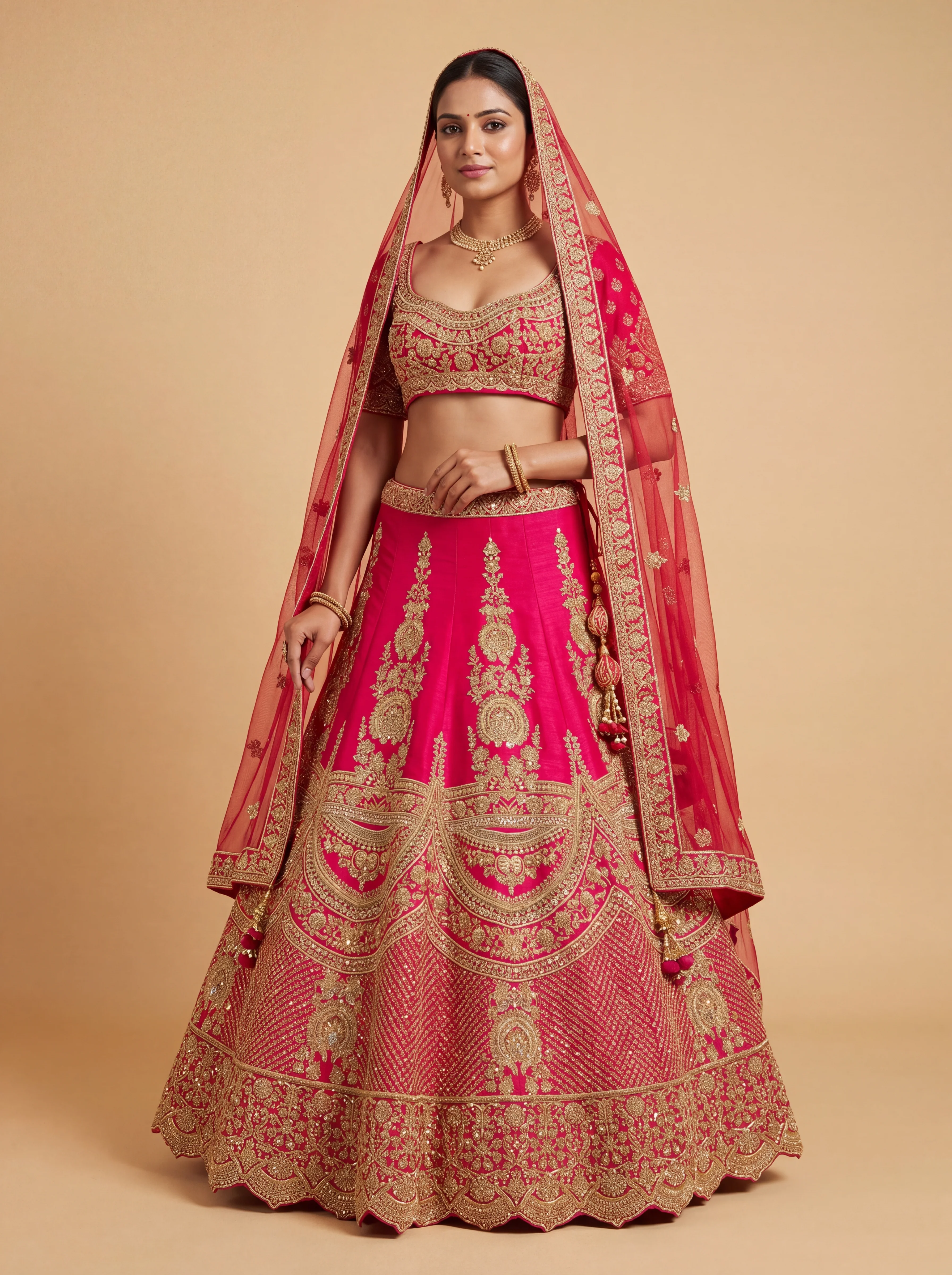 Rani Pheras Bridal Lehenga With Rich Embroidery Flared Volume
