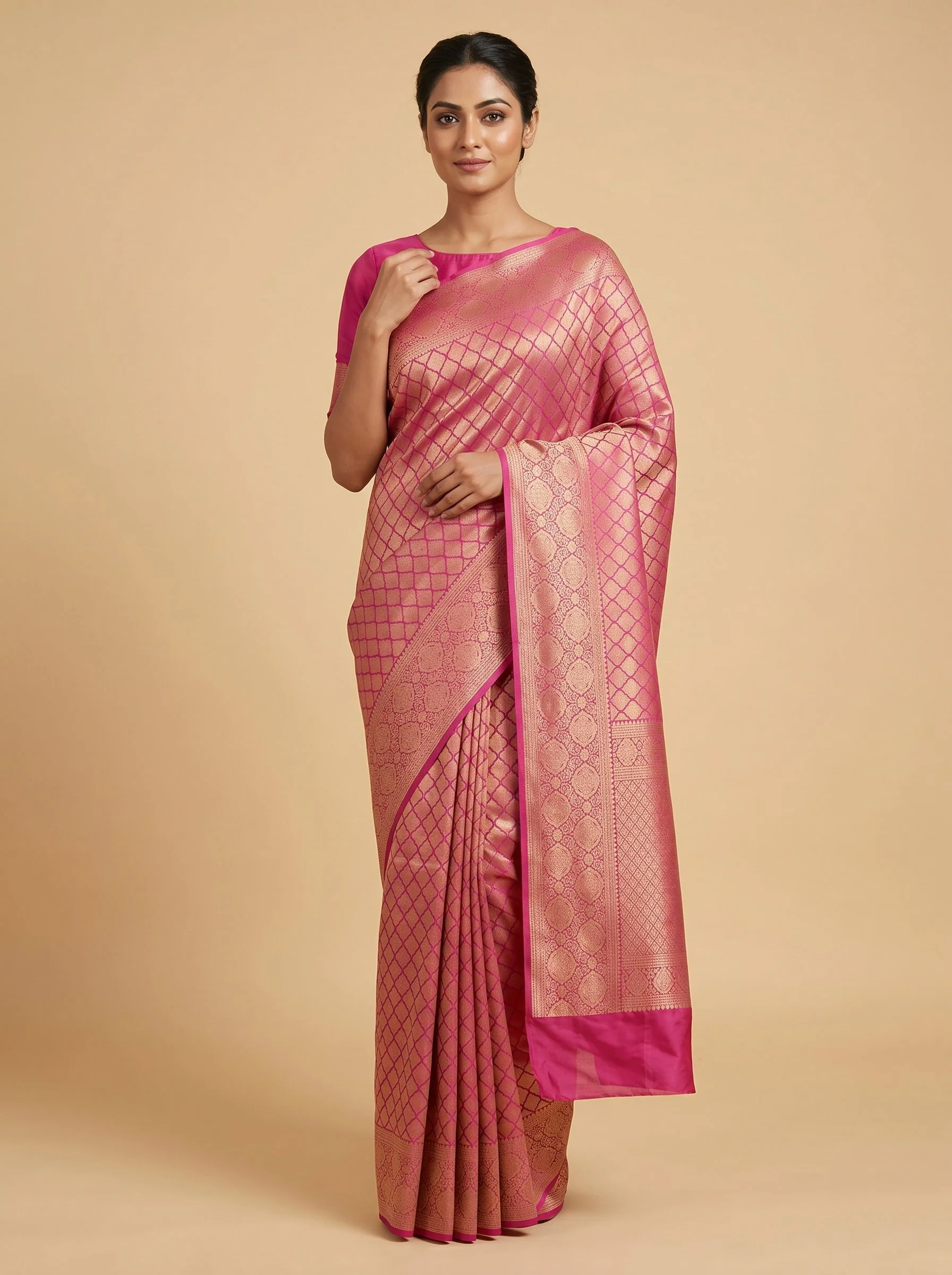 Rani Pink Blush Handloom Saree