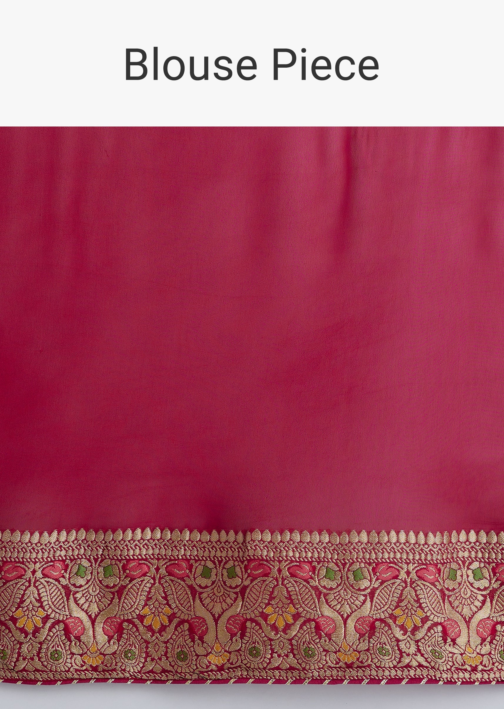 Rani Pink Dola Silk Bandhani Woven Saree with Unstitched Blouse - Image 10