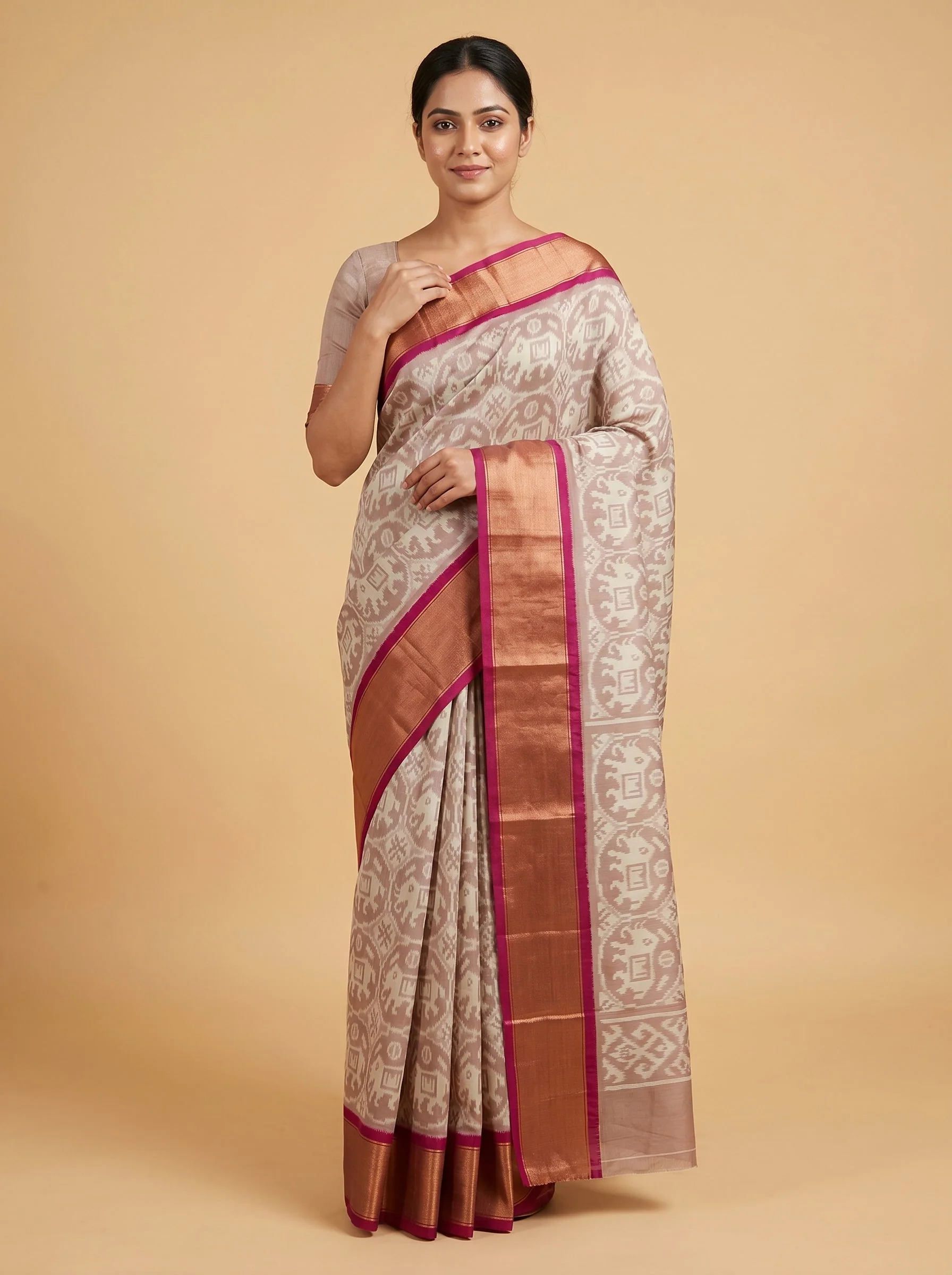 Rani Pink Graceful-Flow Handloom Saree