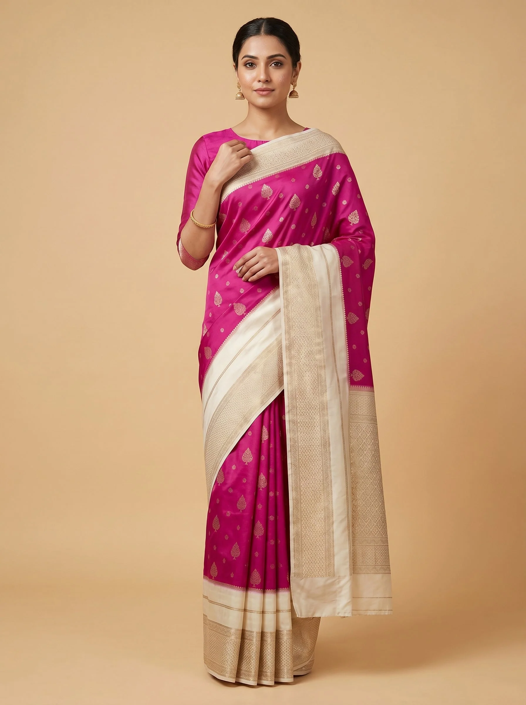 Rani Pink Statement Drape Handloom Saree