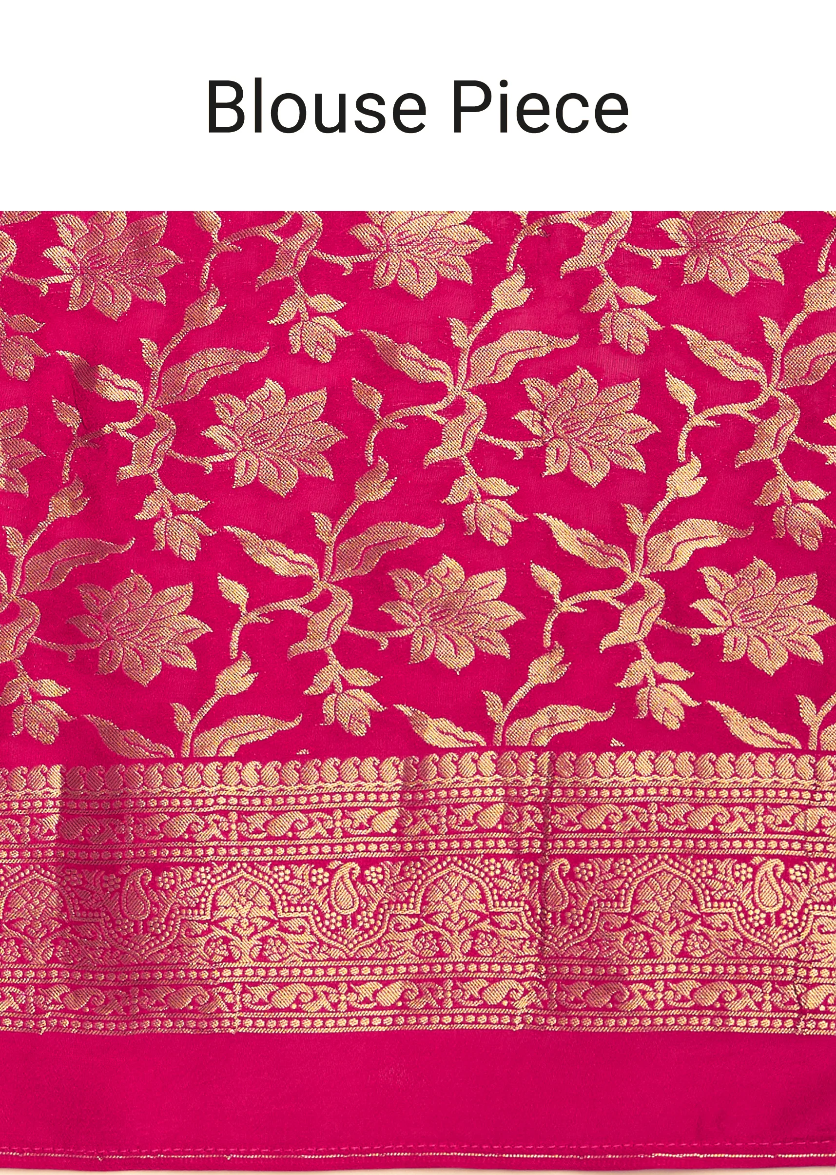 Rani Pink Tissue Silk Saree With Zari Border And Butti Work - Image 10