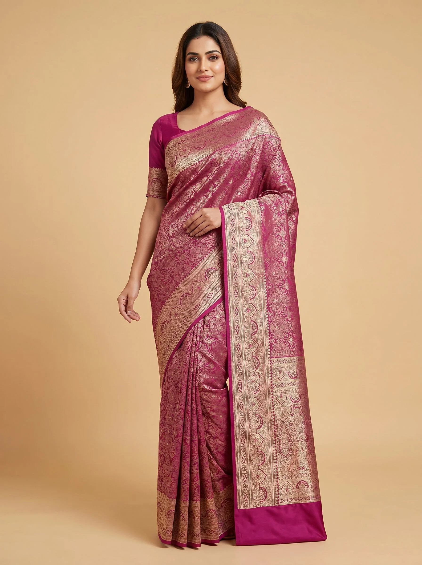 Rani Pink Vibrance Saree