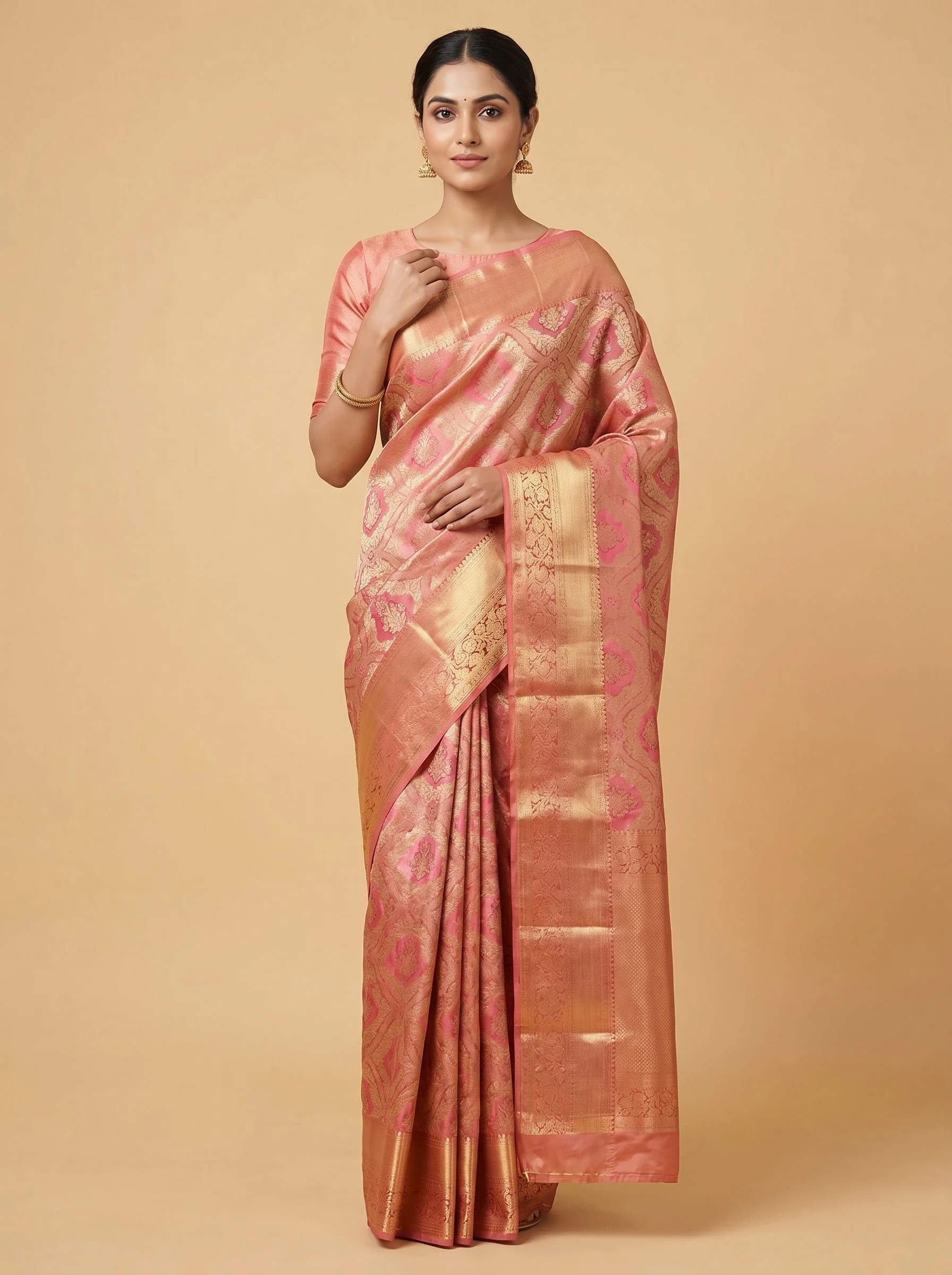 Rani Pink Vibrant Tone Handloom Saree