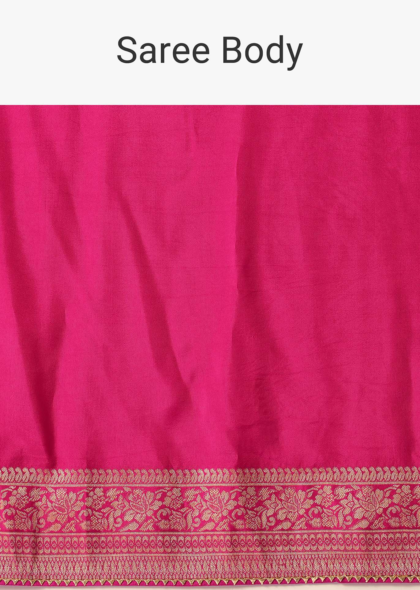 Rani Pink Woven Saree In Silk with Bandhani Detail And Unstitched Blouse Piece - Image 10