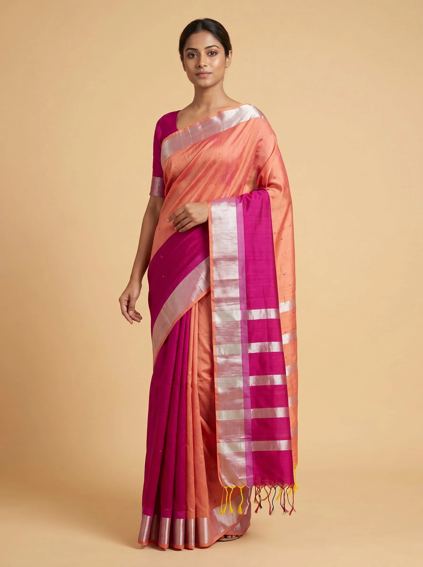 Rani Red Handloom Saree