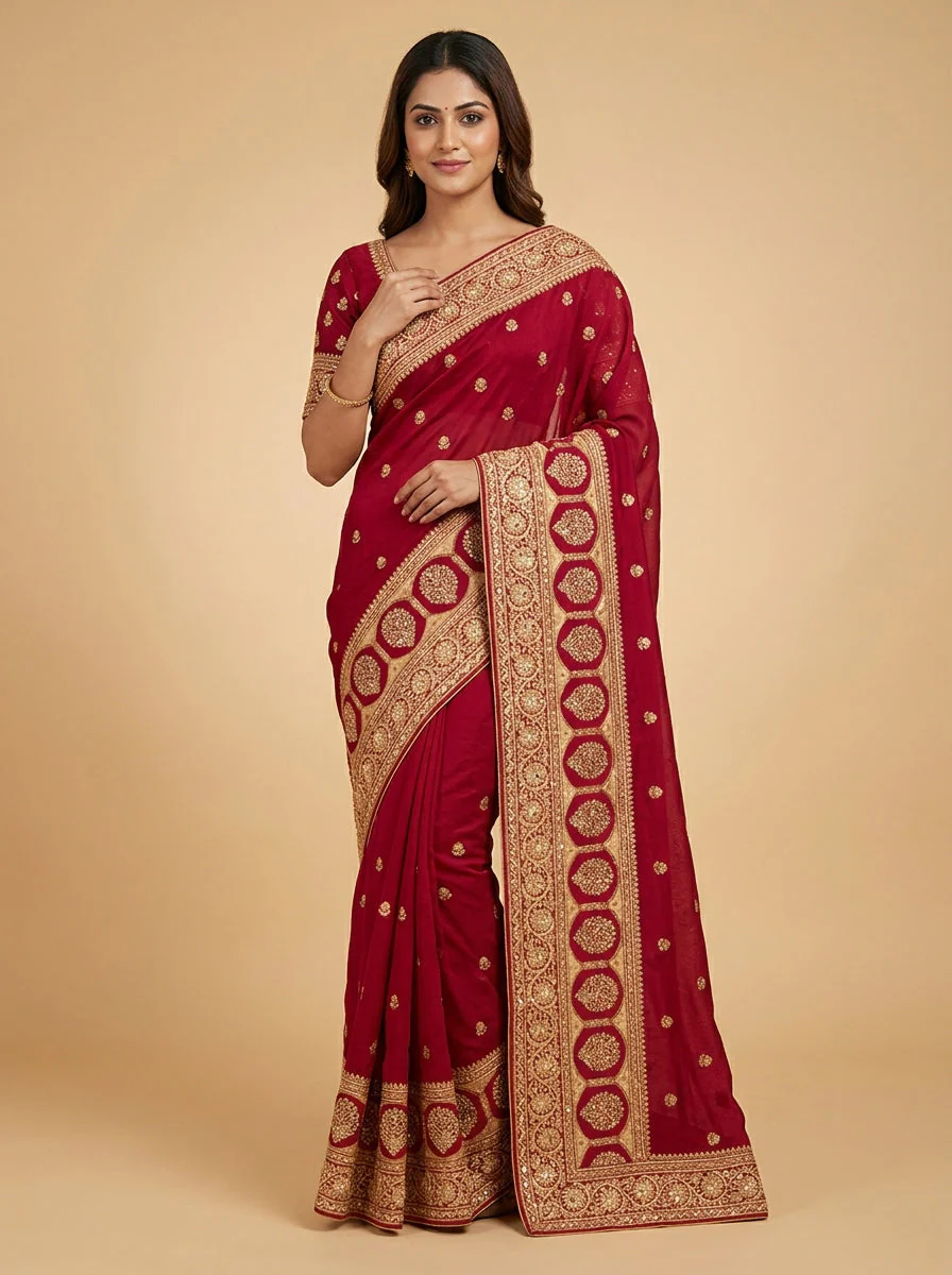 Raspberry Rani Rich Statement Saree