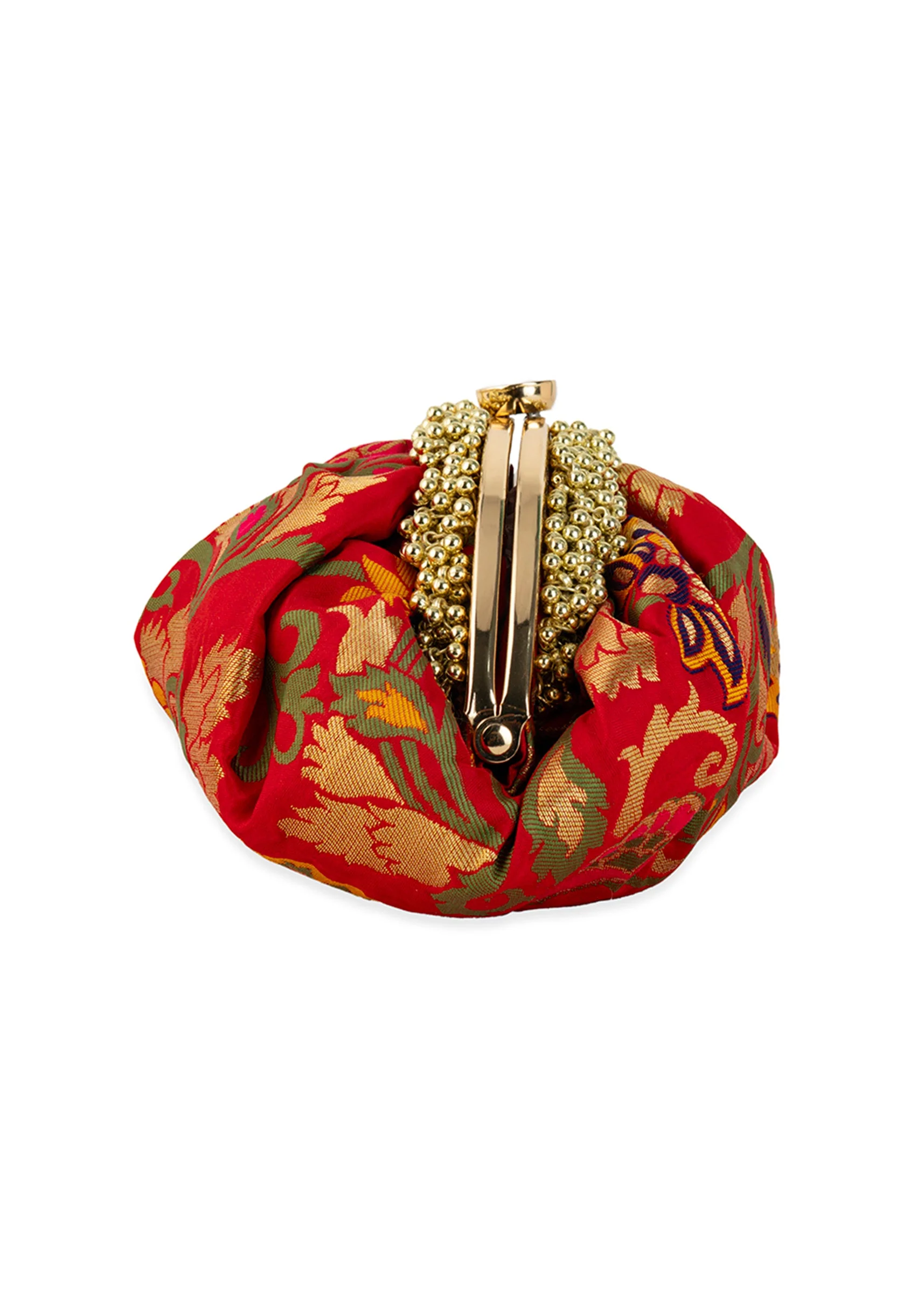 Red and Gold Floral Motif Bag - Image 4