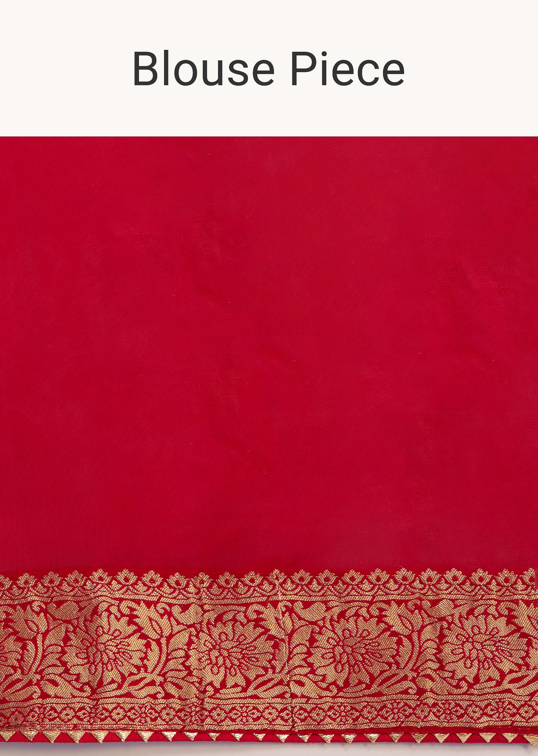Red Banarasi Georgette Saree With Bandhani Weave And Unstitched Blouse Piece - Image 10