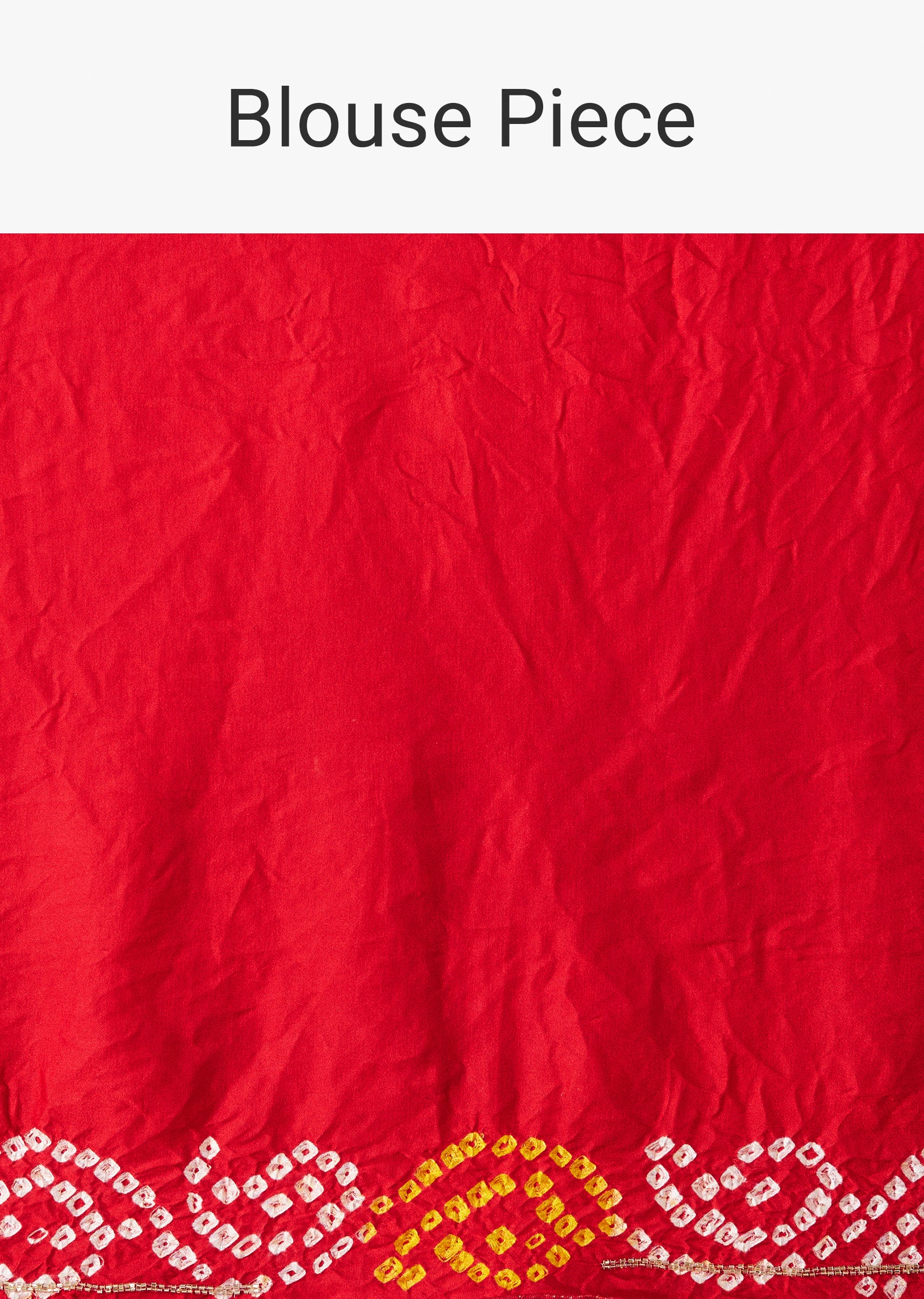 Red Bandhani Saree With Gota Work - Image 9