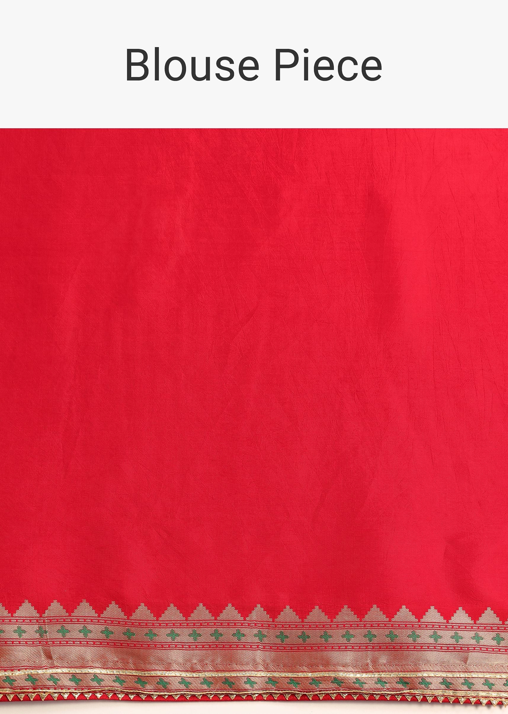 Red Bandhani Silk Saree With Unstitched Blouse - Image 10