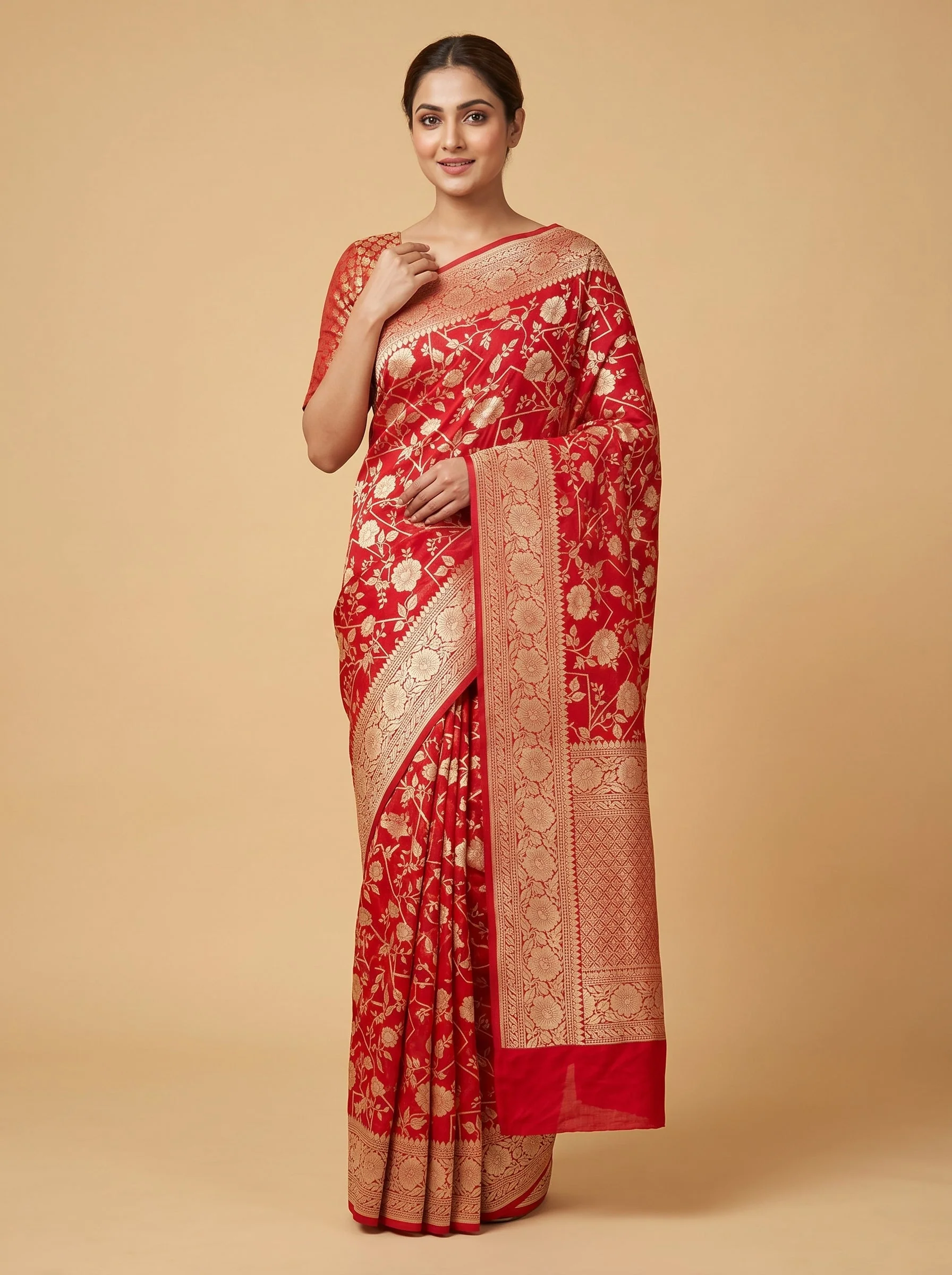 Red Classic Charm Handloom Saree