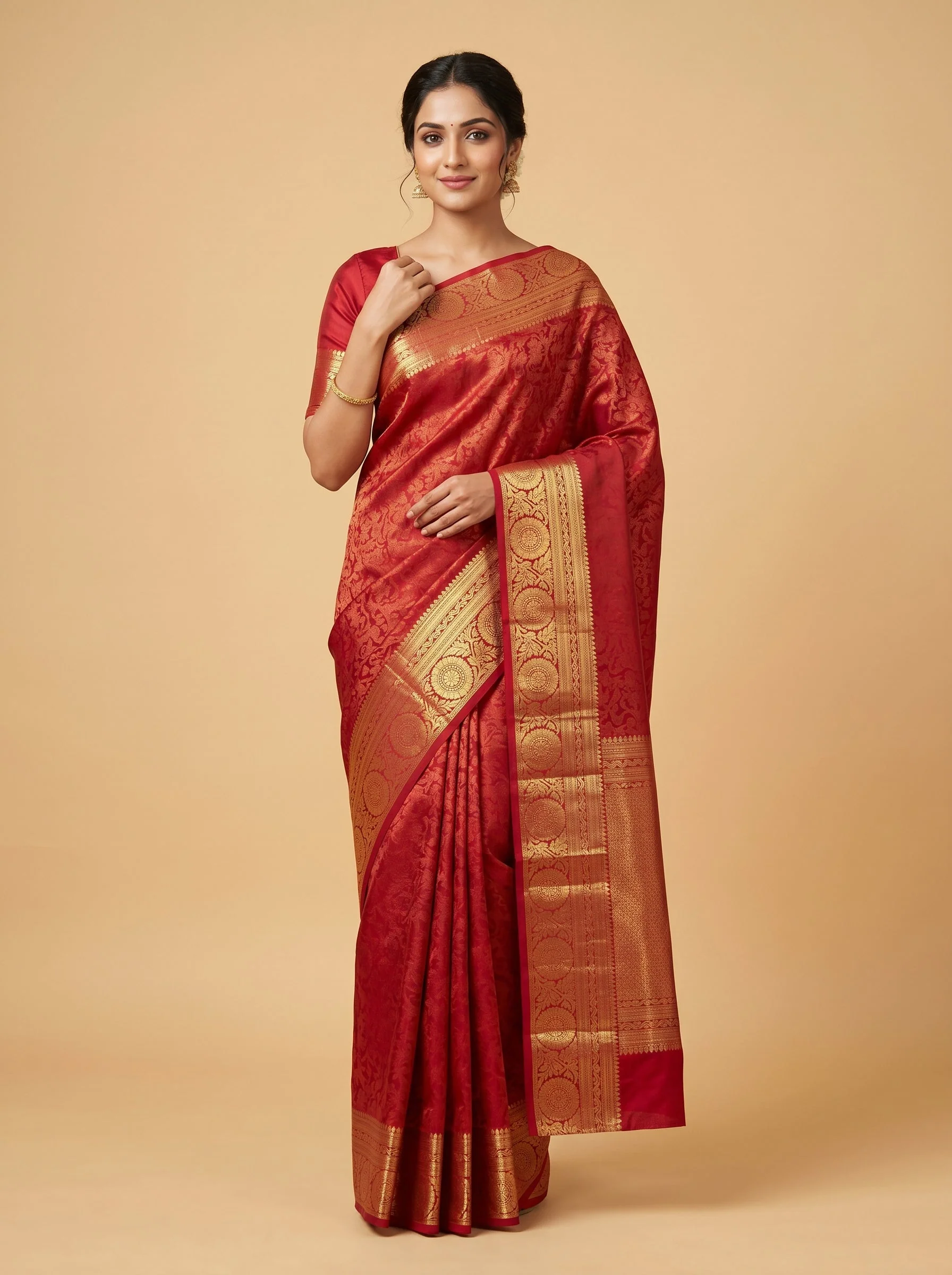 Red Classic Heritage Handloom Saree