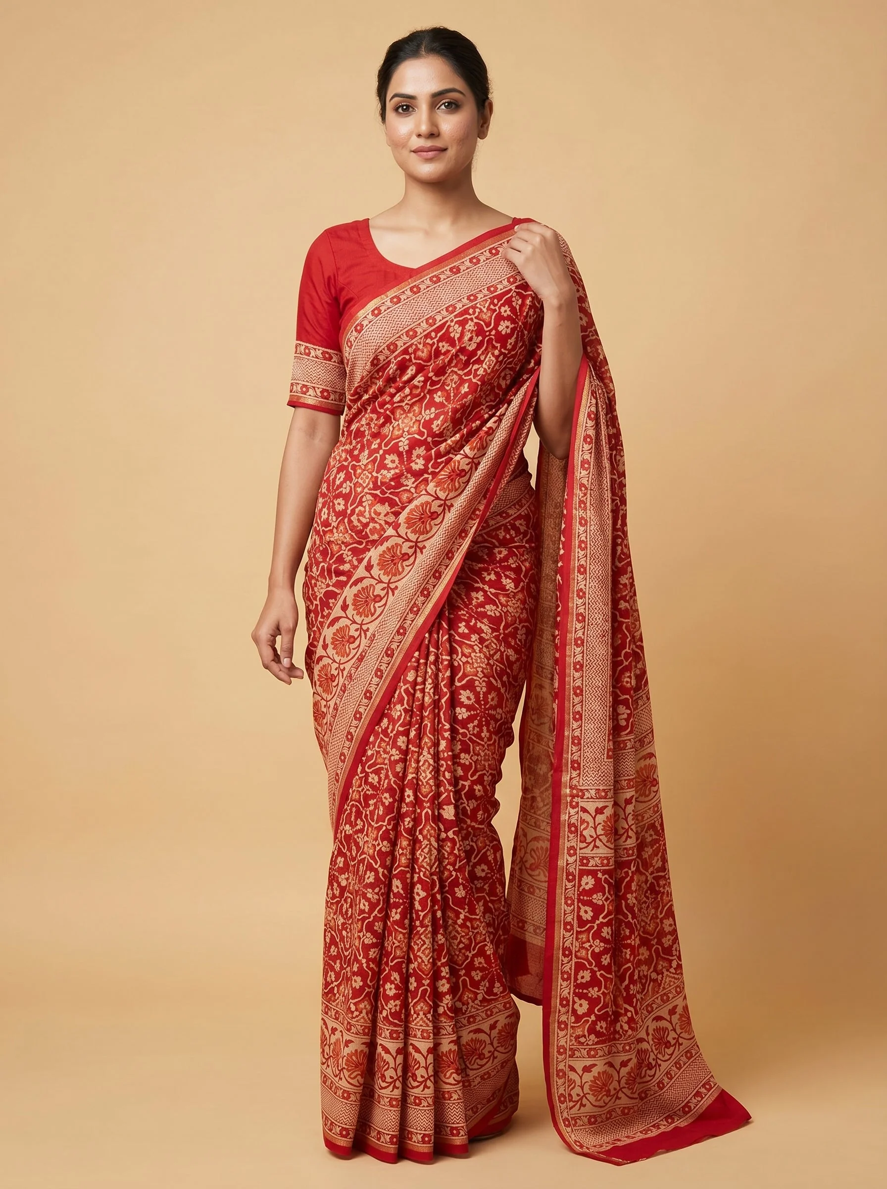 Red Classic Power Handloom Saree