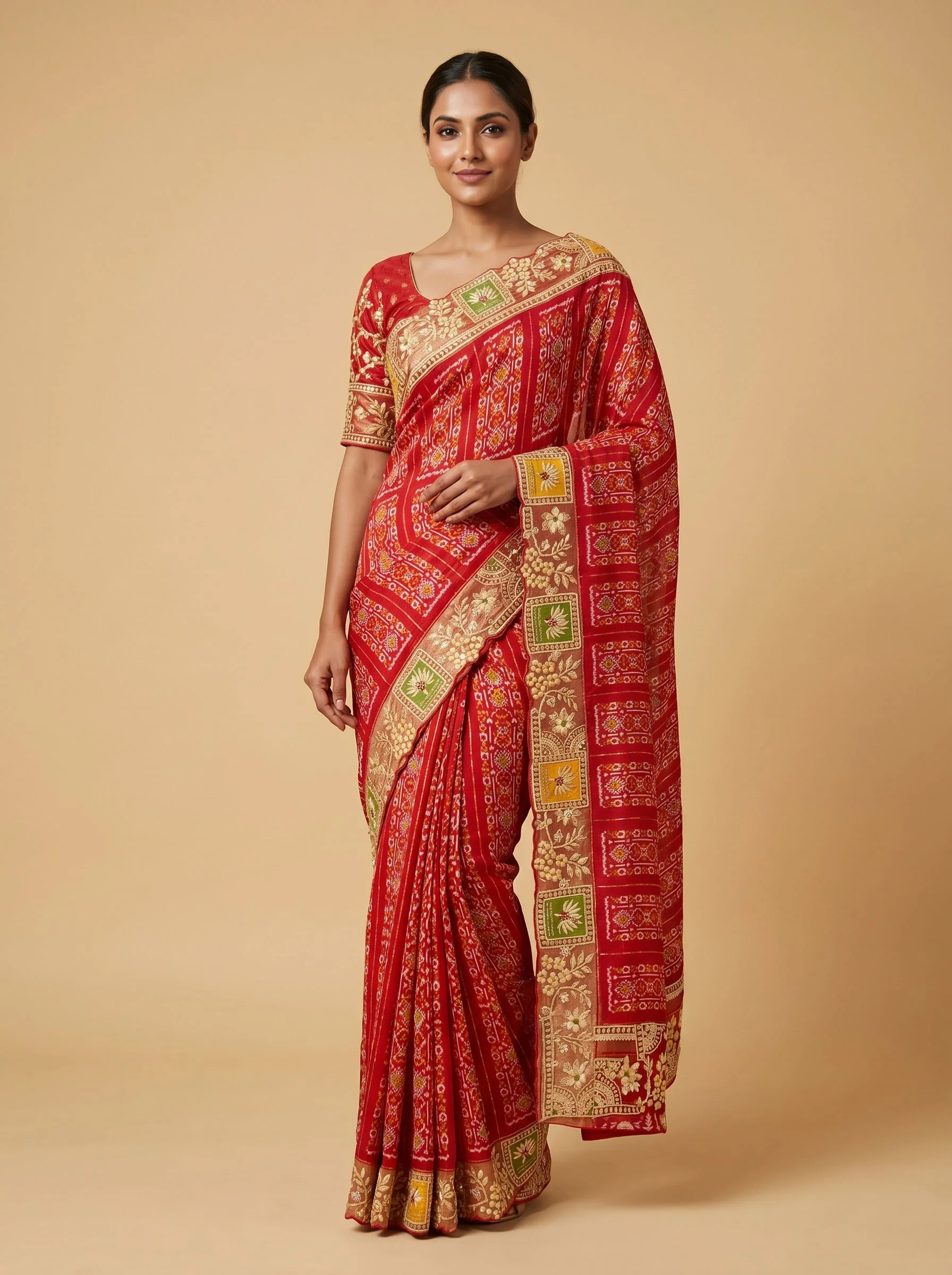 Red Classic Thread Saree