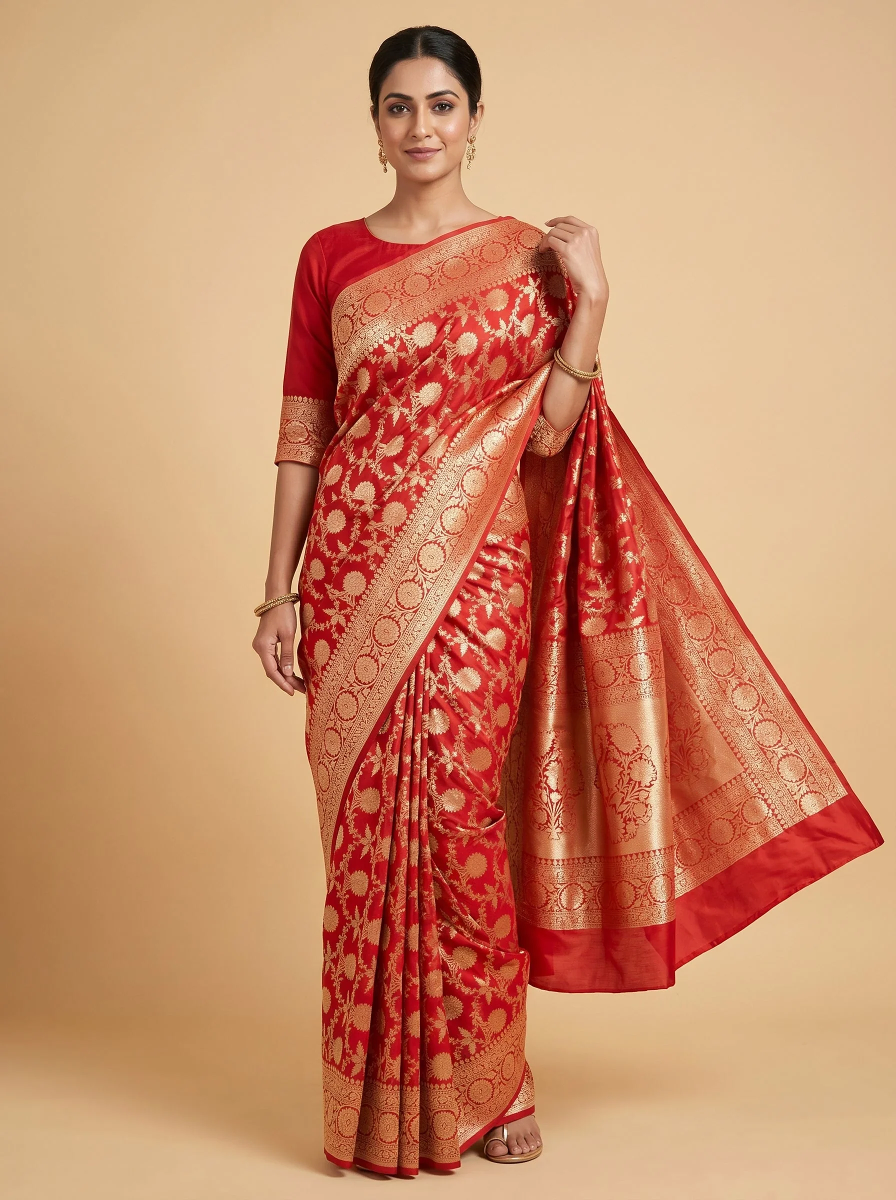 Red Commanding Presence Handloom Saree