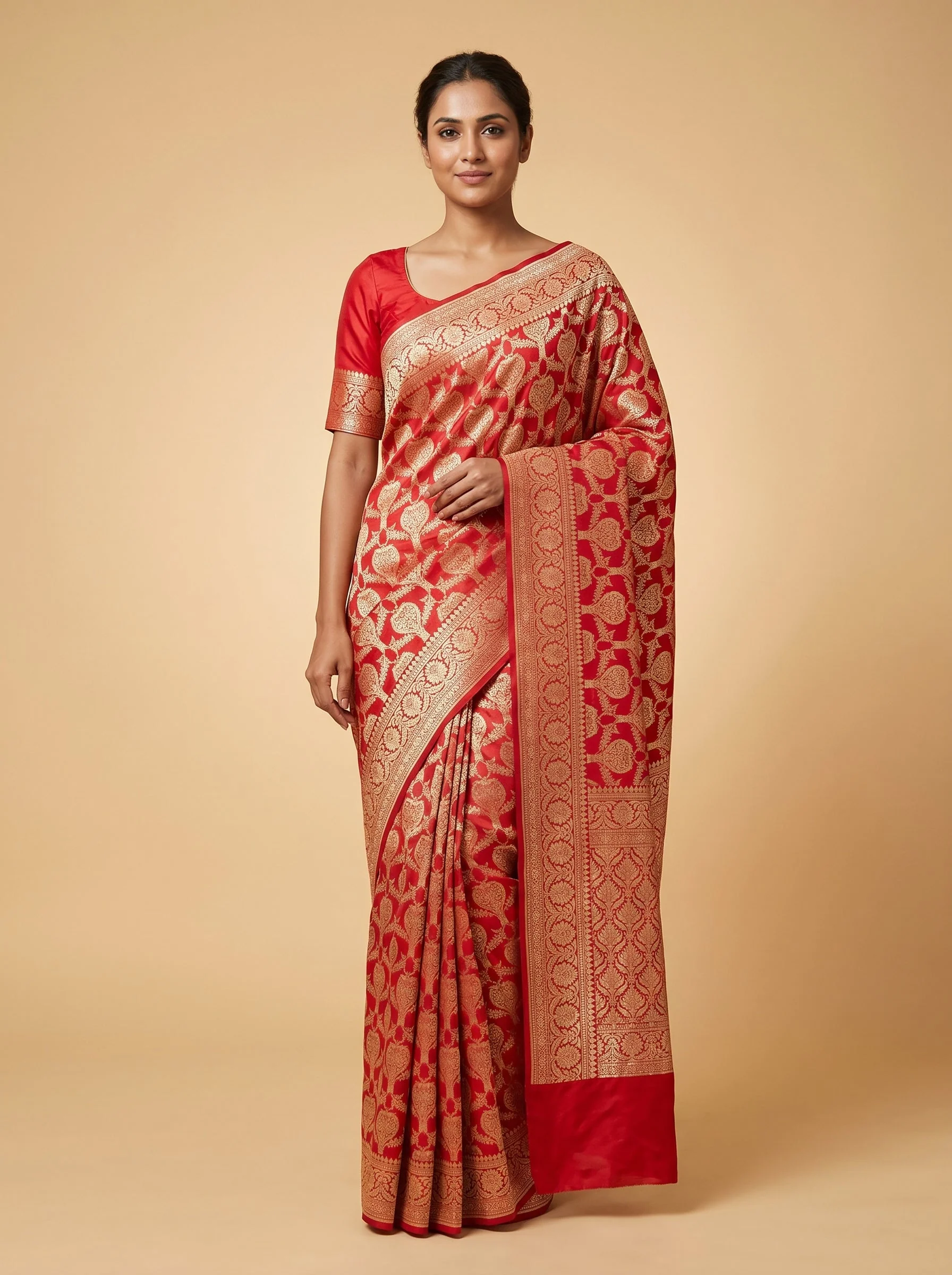 Red Cultured Saree