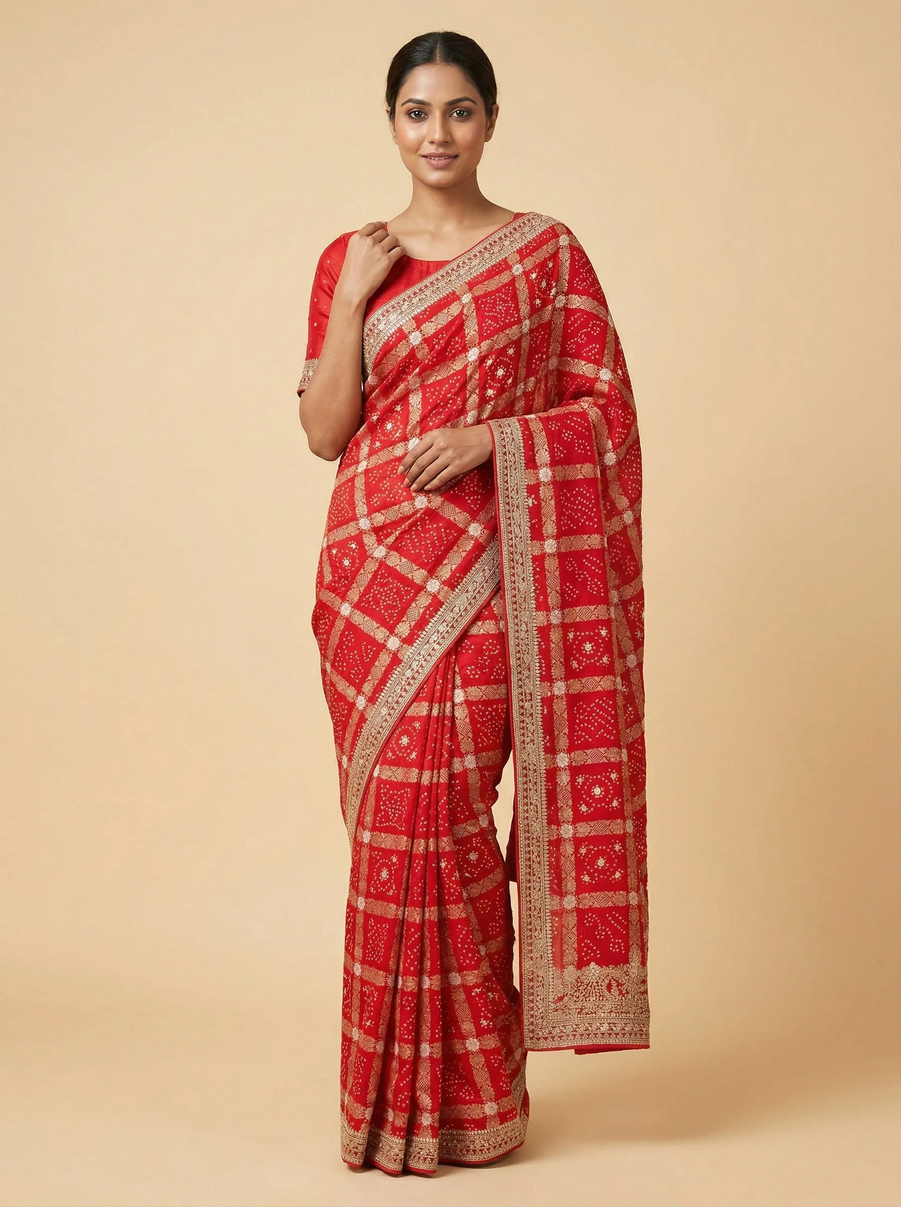 Red Dominant Bold Saree