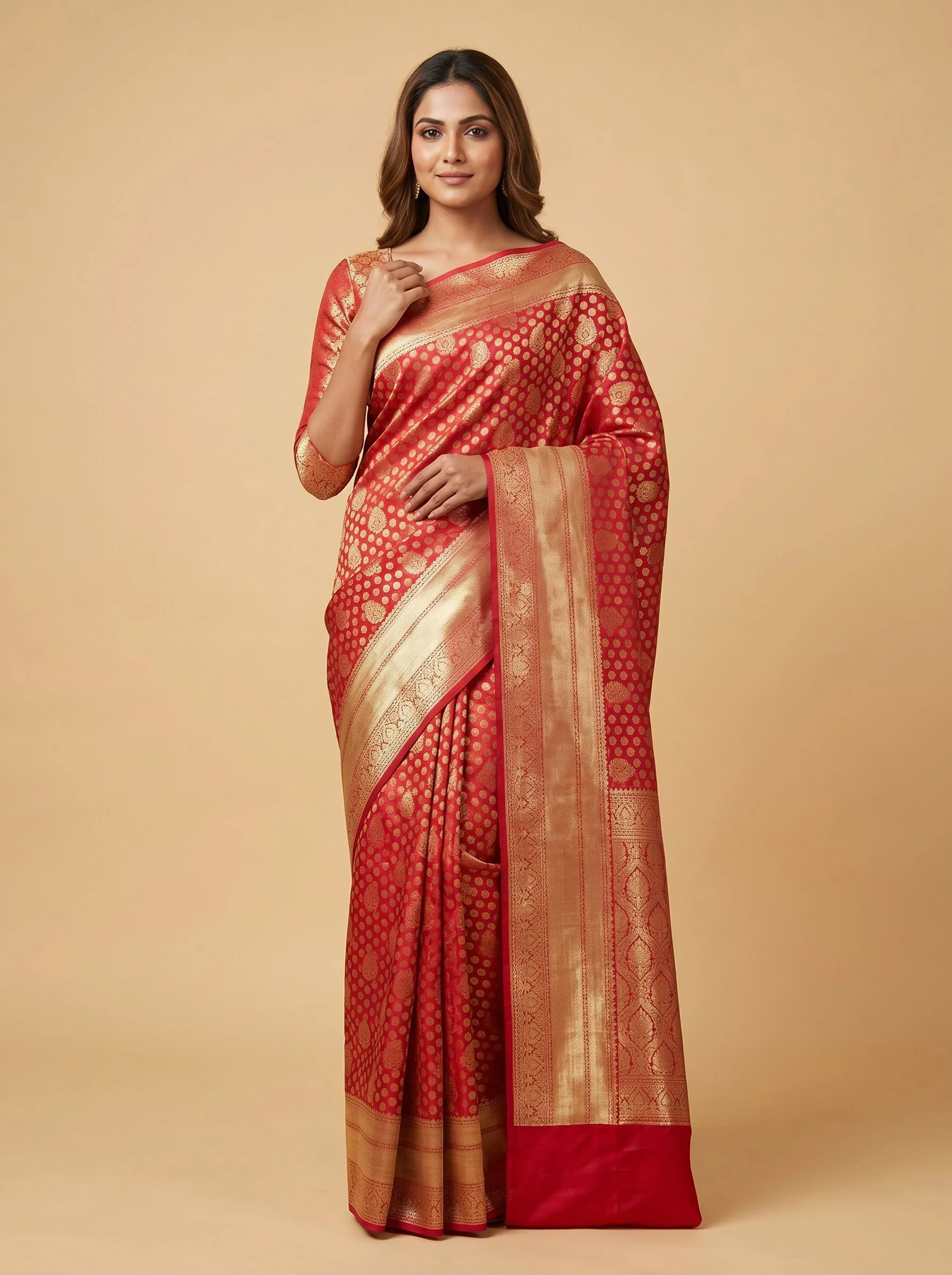 Red Elegant Classic Handloom Saree