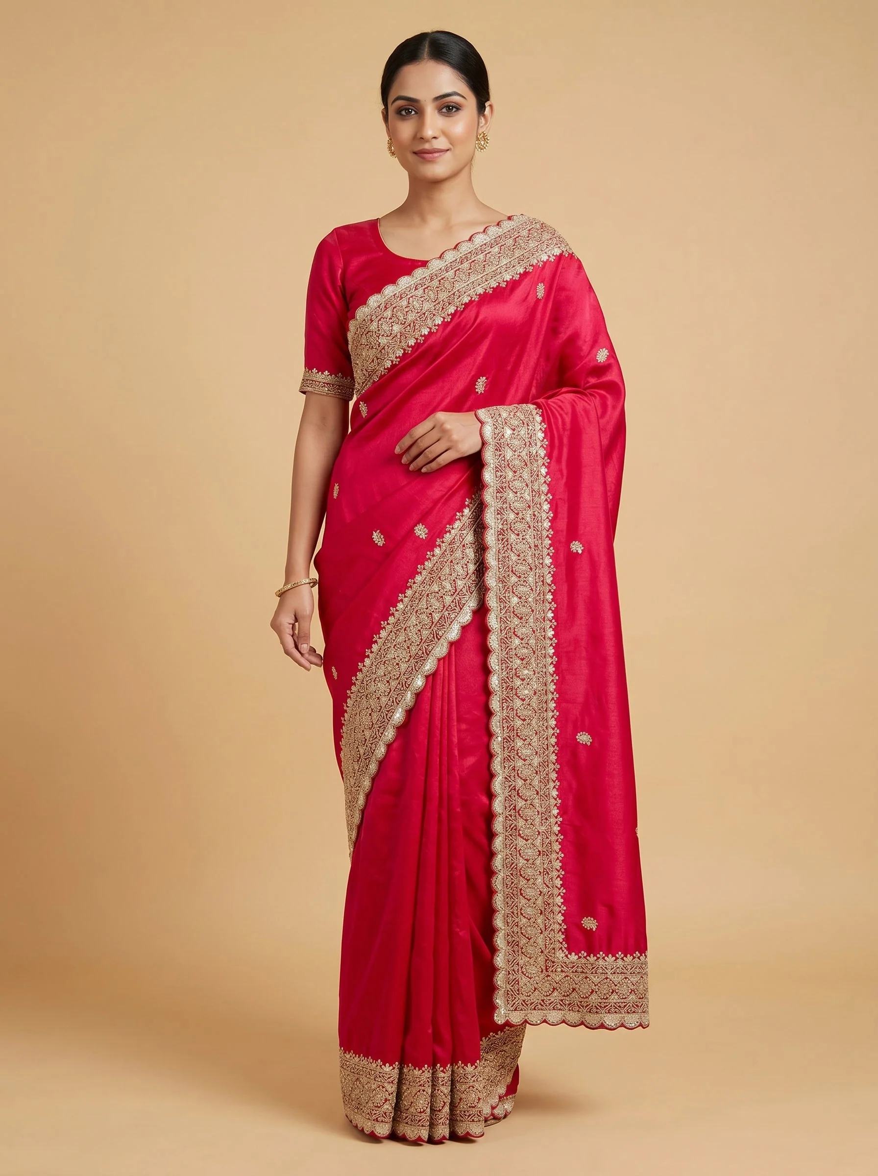 Red Fearless Artisan Saree