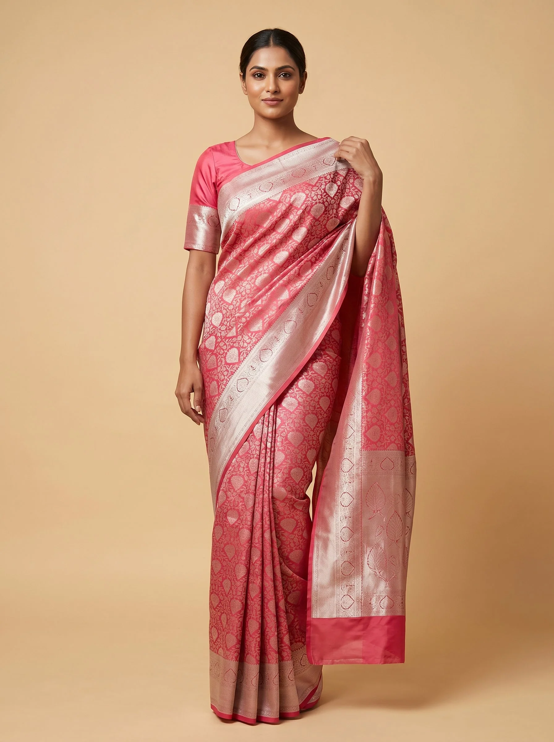Red Heritage Thread Handloom Saree