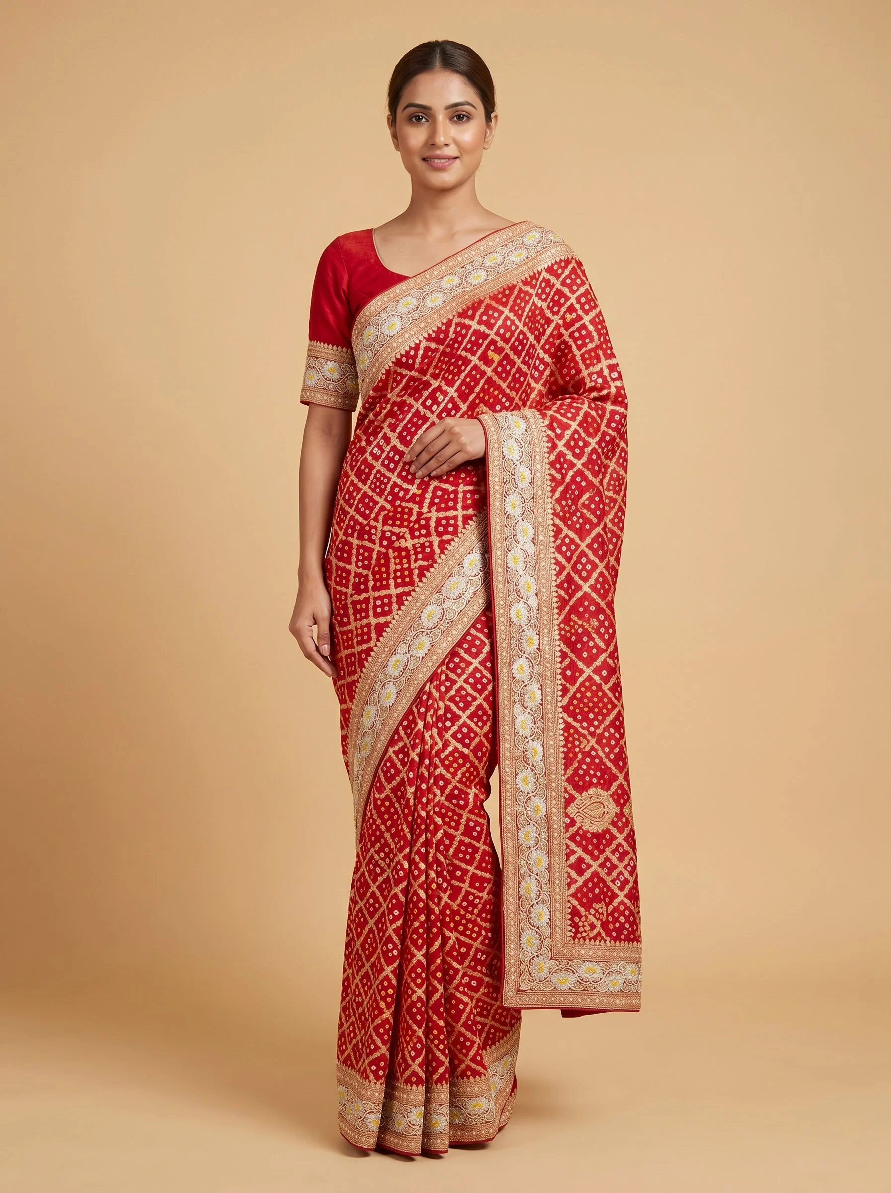 Red Masterful Embroidery Saree