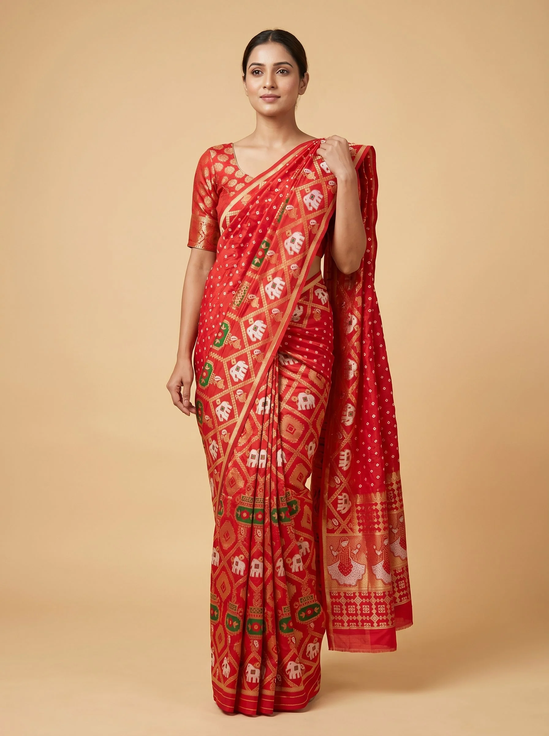 Red Patola Woven Saree