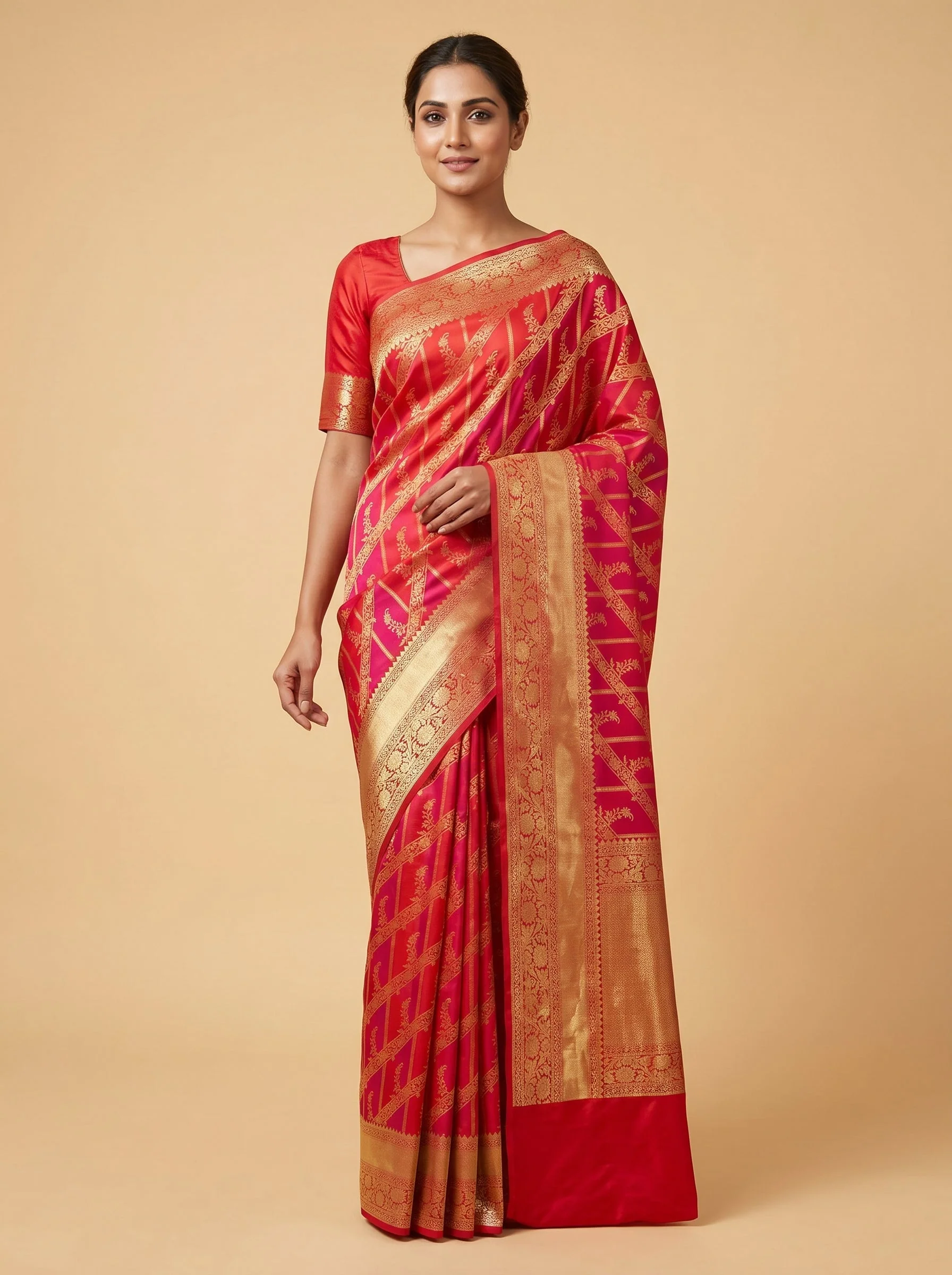 Red Signature Hue Handloom Saree