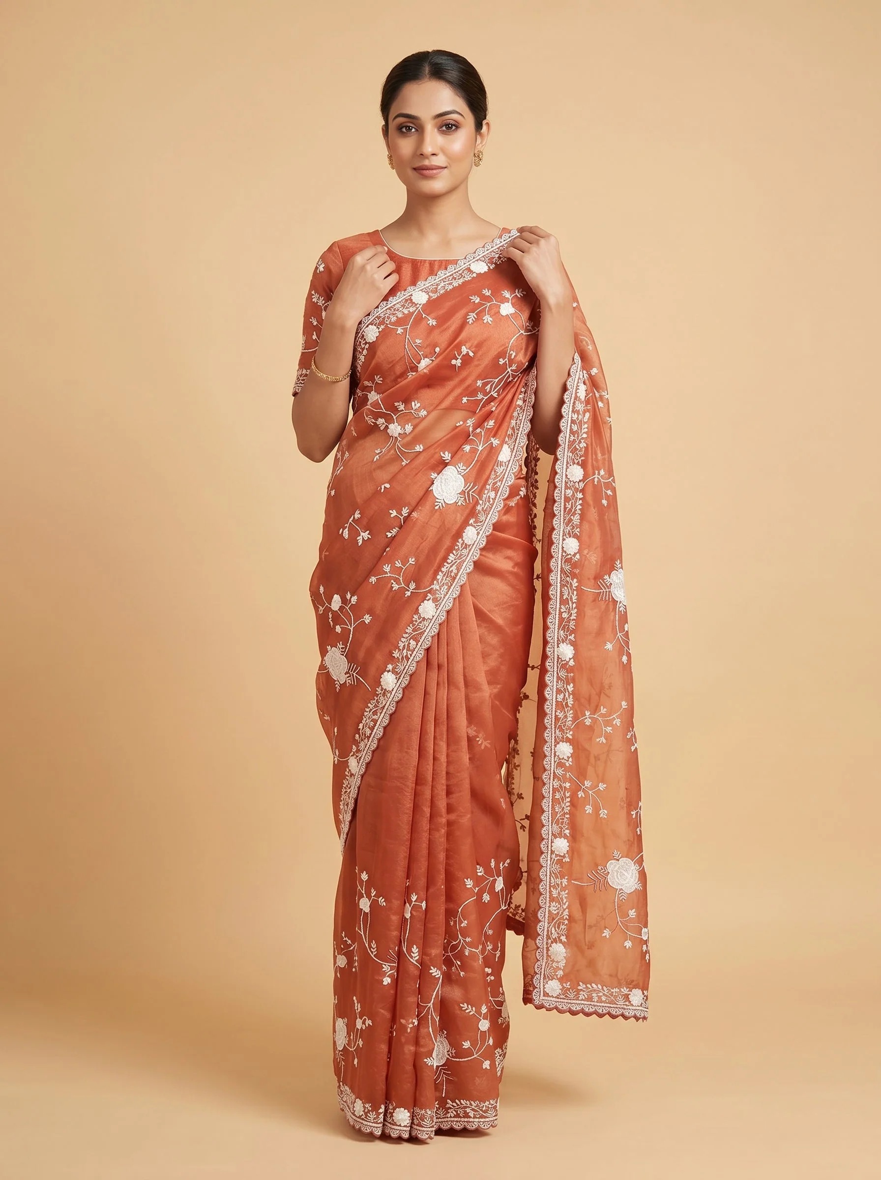 Red Statement Craft Embroidered Saree