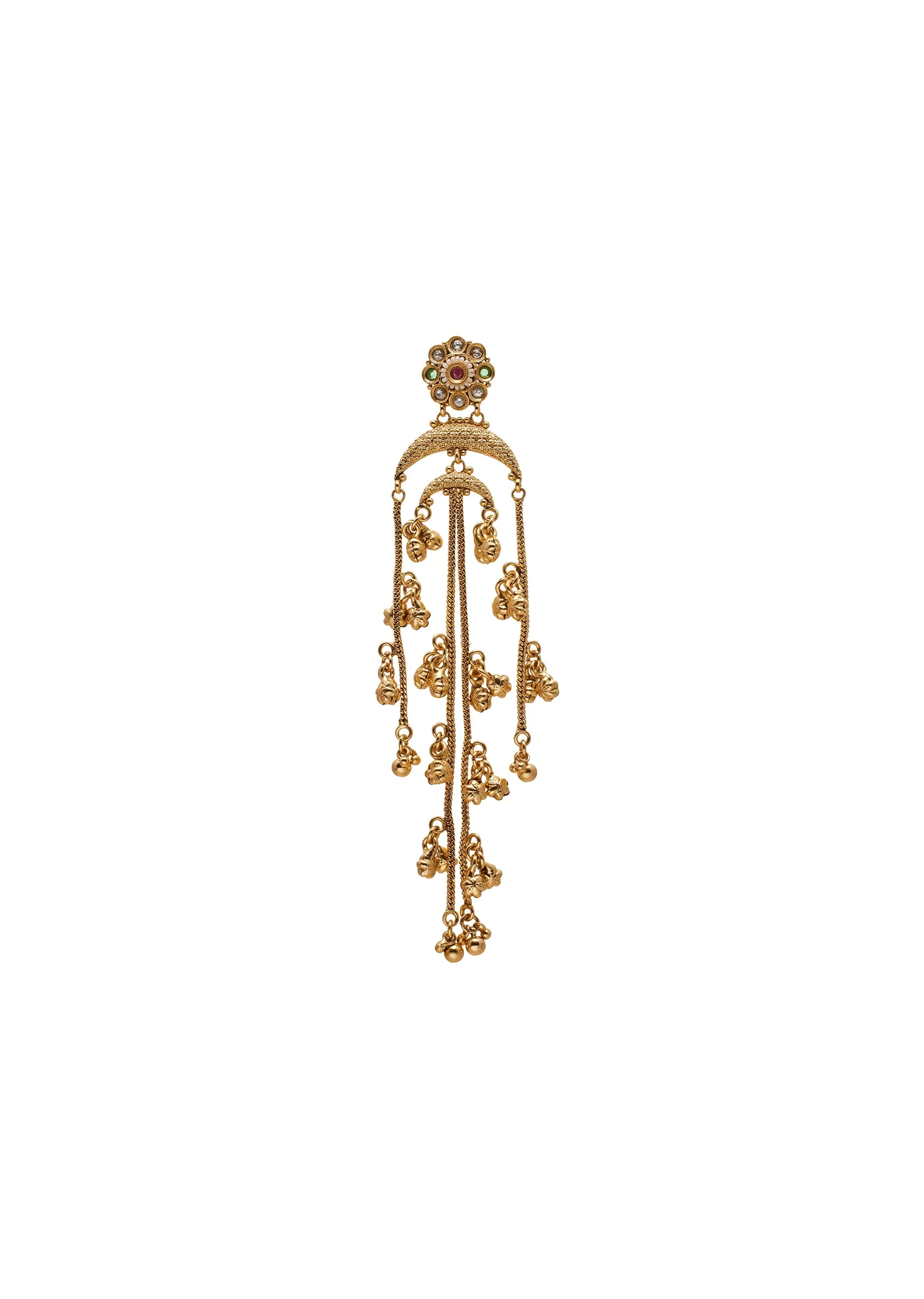 Red Stone Dangler Earrings - Image 3