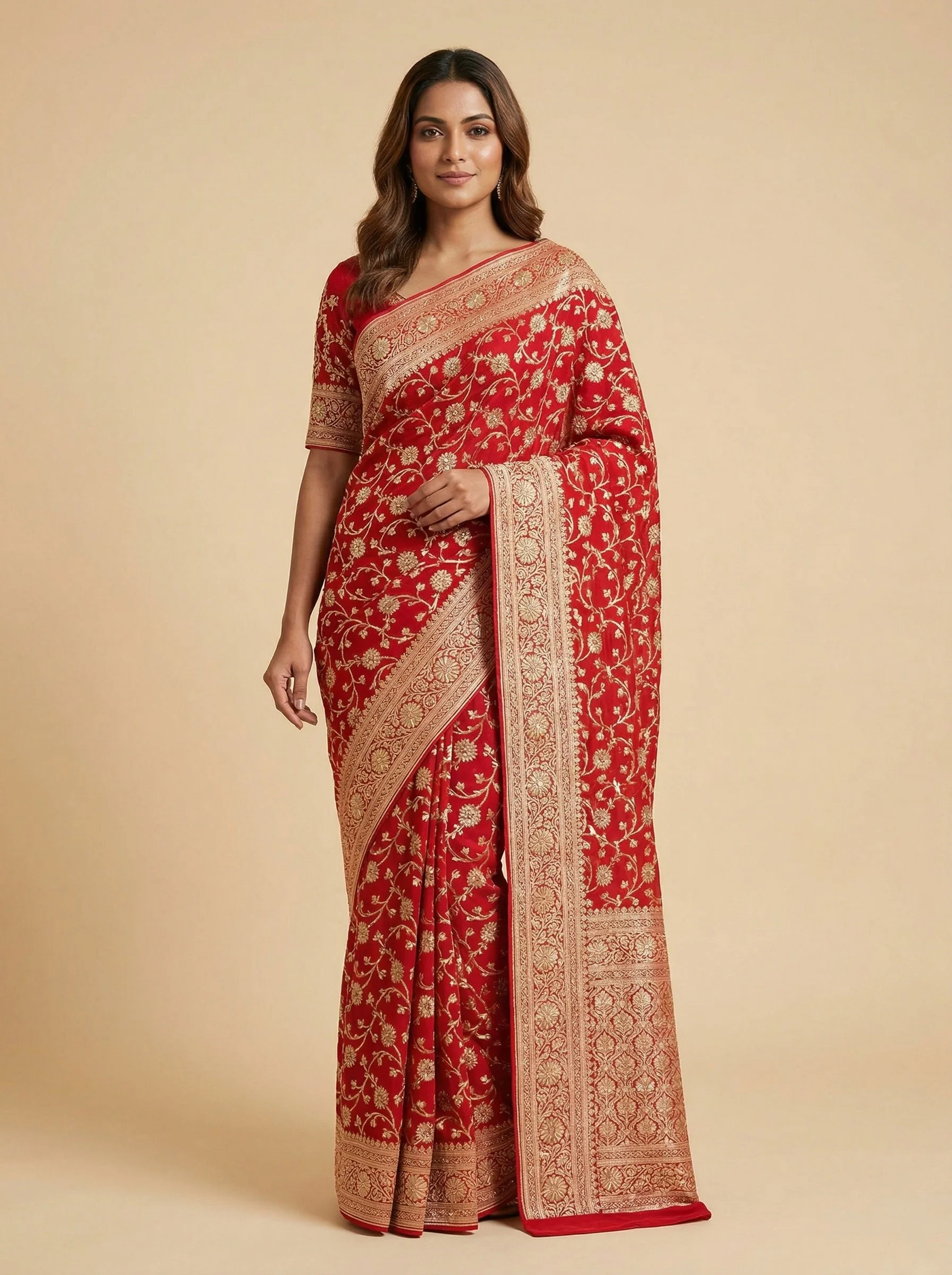 Red Striking Handloom Saree