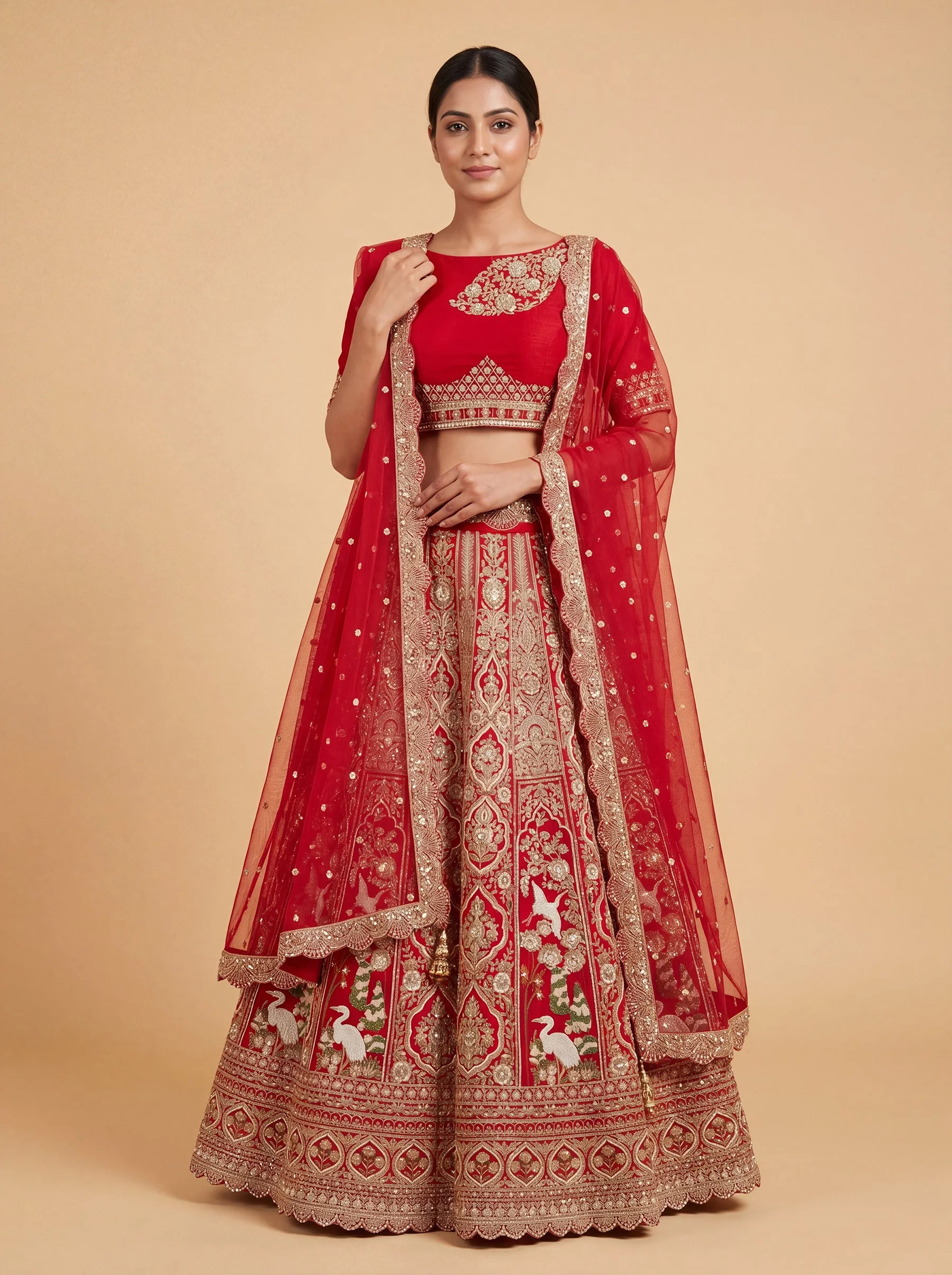 Red Traditional Wedding Lehenga