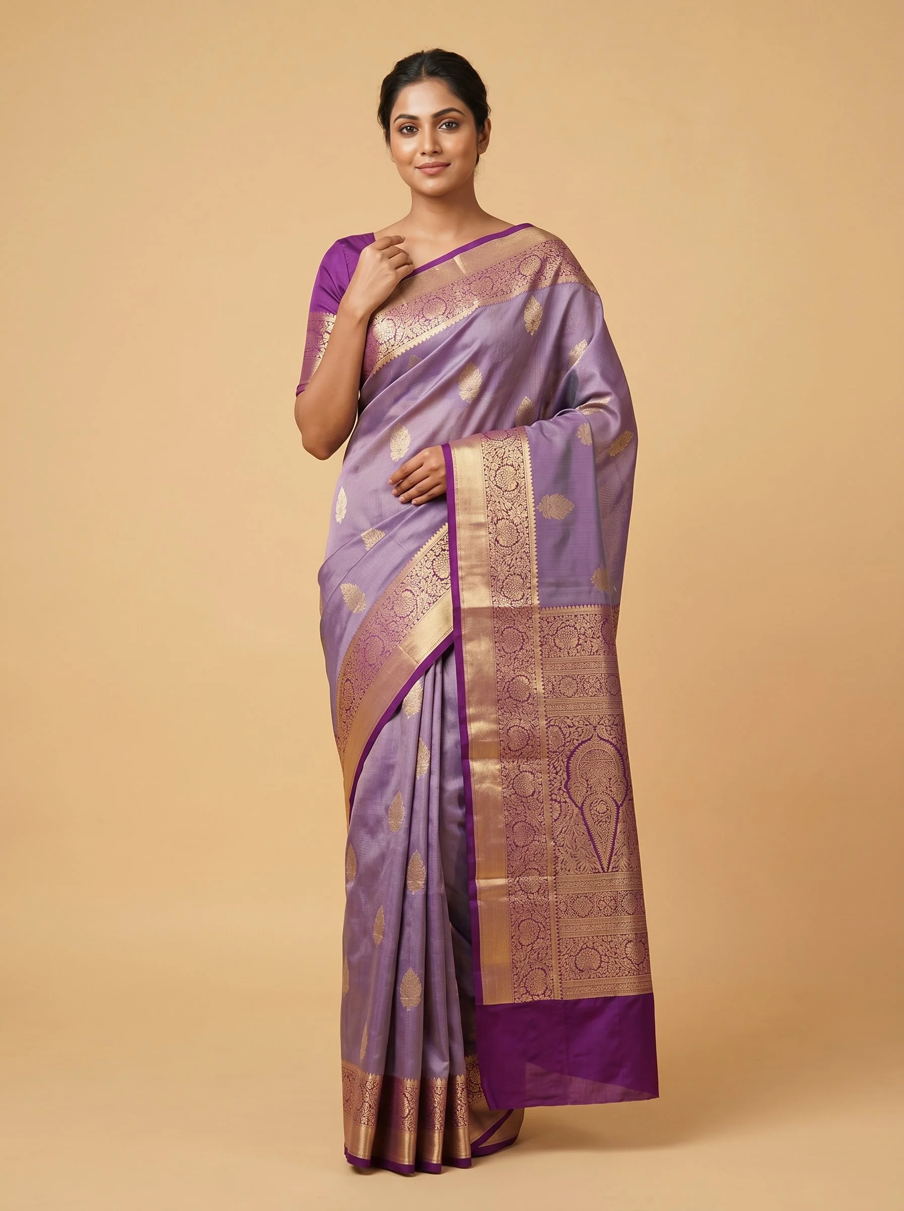 Regal Purple Handloom Saree