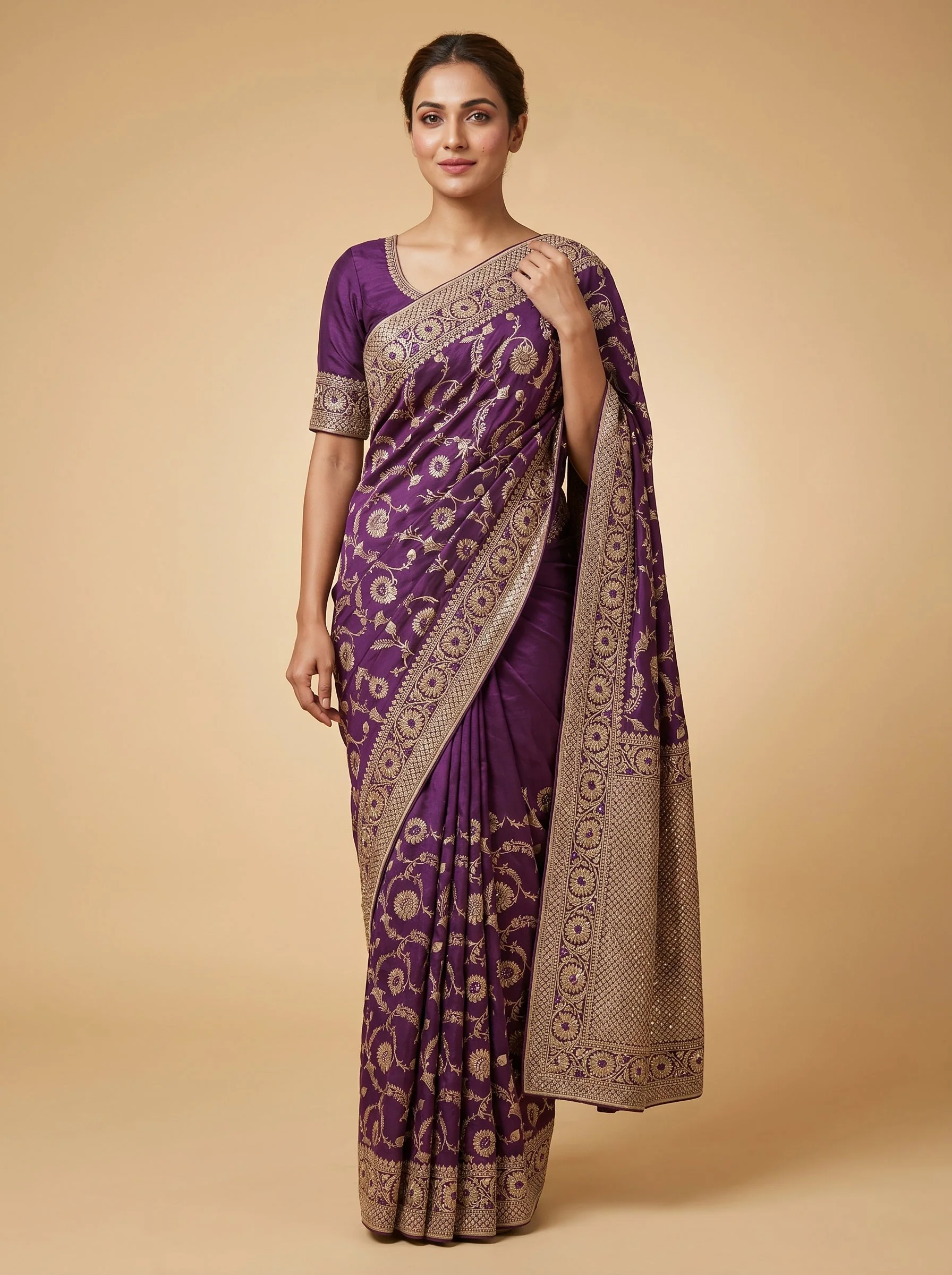 Regal Purple Radiance Saree